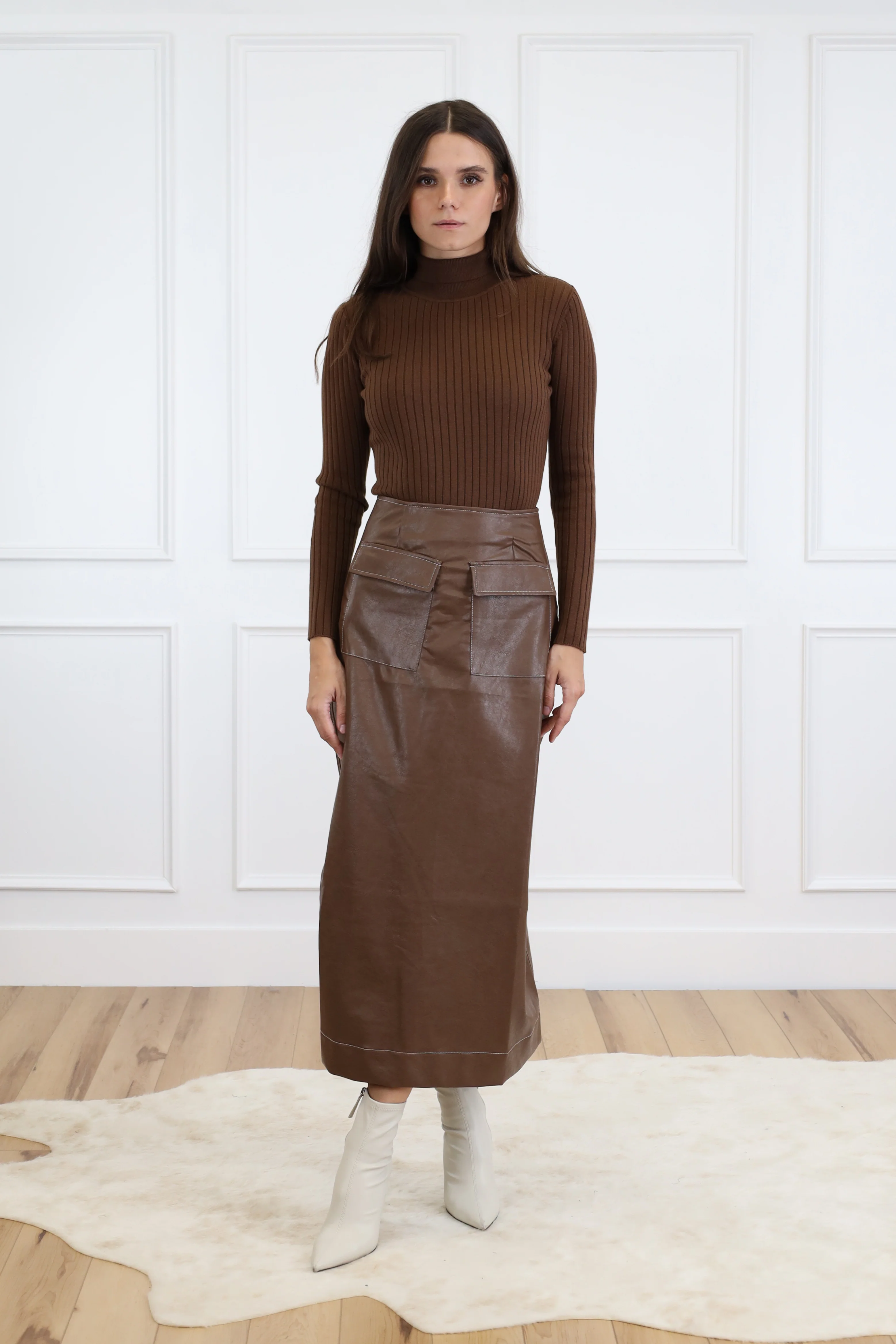 Leather Pocket Skirt - Image 3
