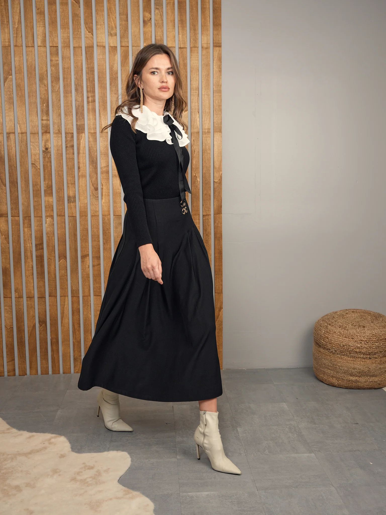 Maxi Skirt With Pleats & Buckles - Image 4
