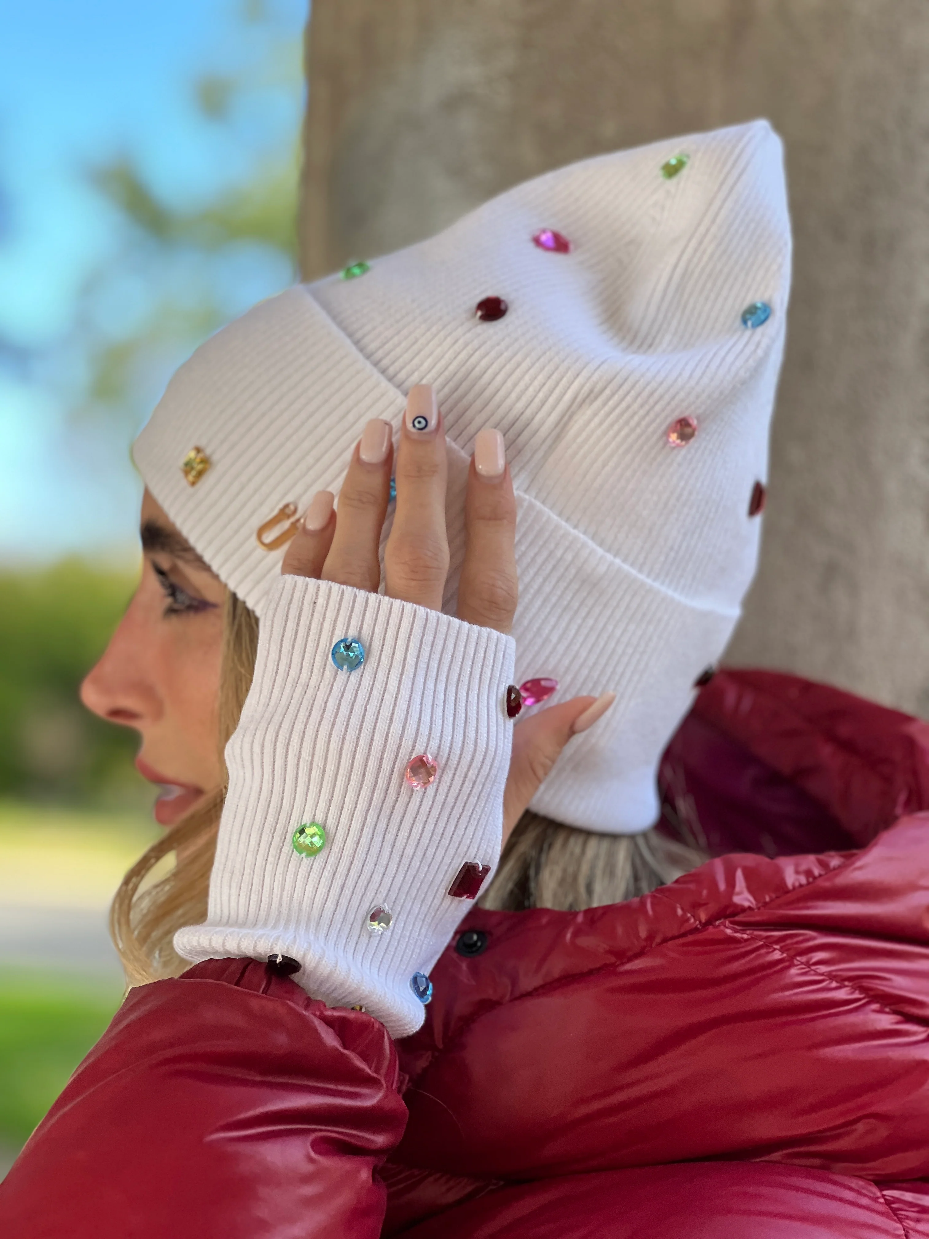 Studded Fingerless Gloves - Image 4