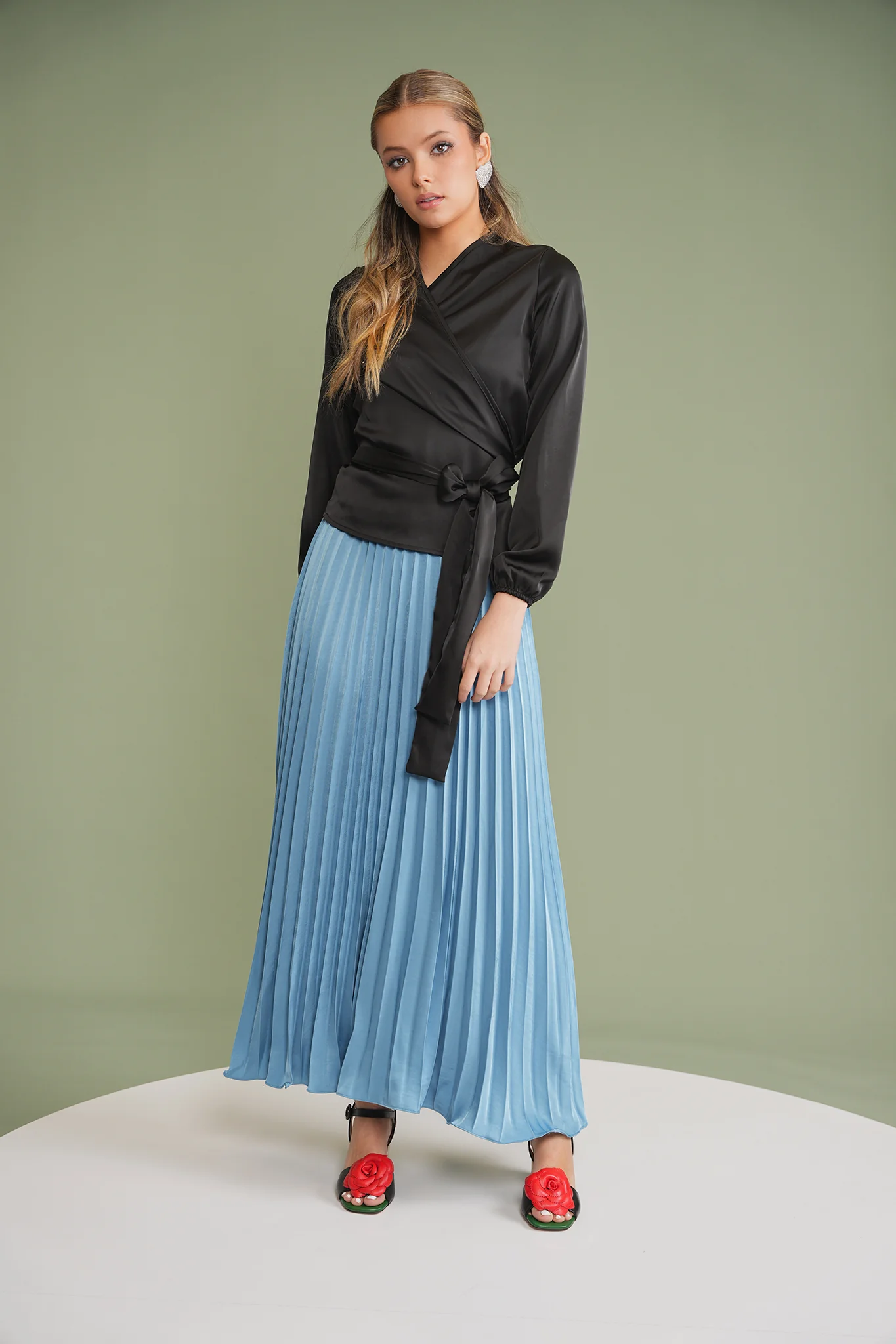 Pleated Slip Dress - Image 10