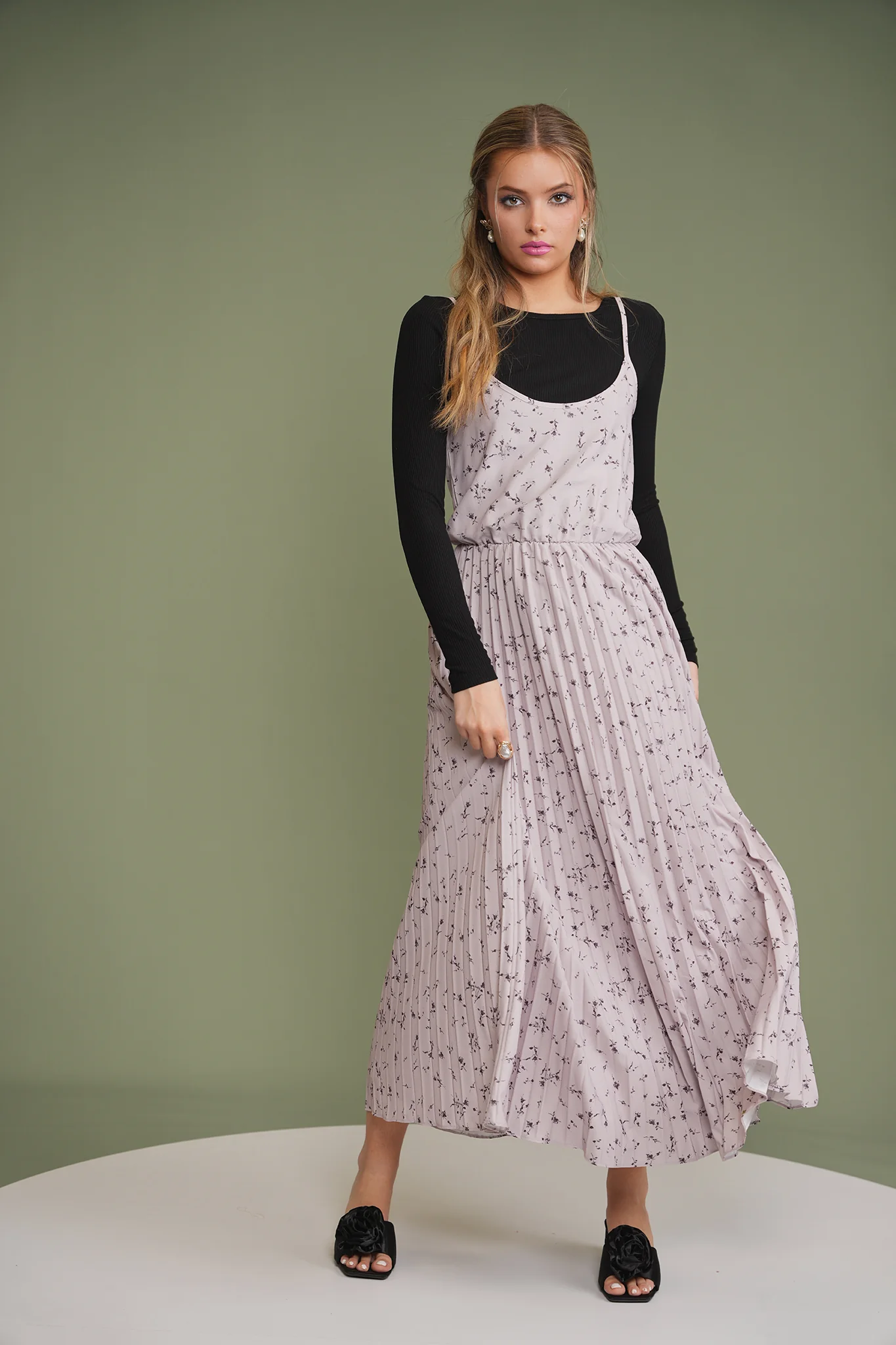 Pleated Slip Dress - Image 35