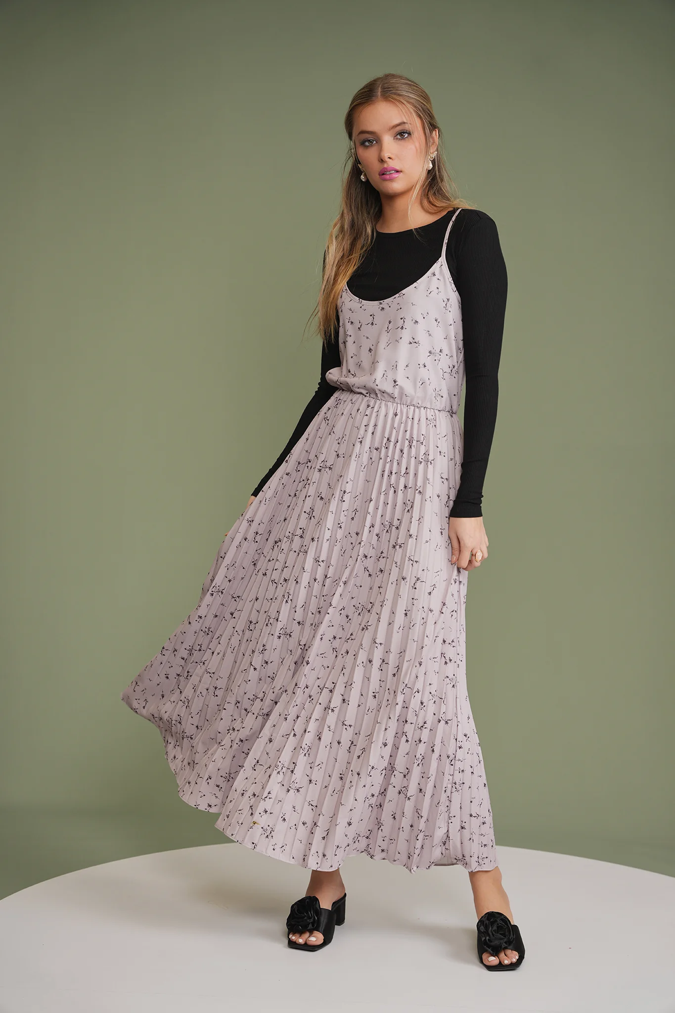 Pleated Slip Dress - Image 5