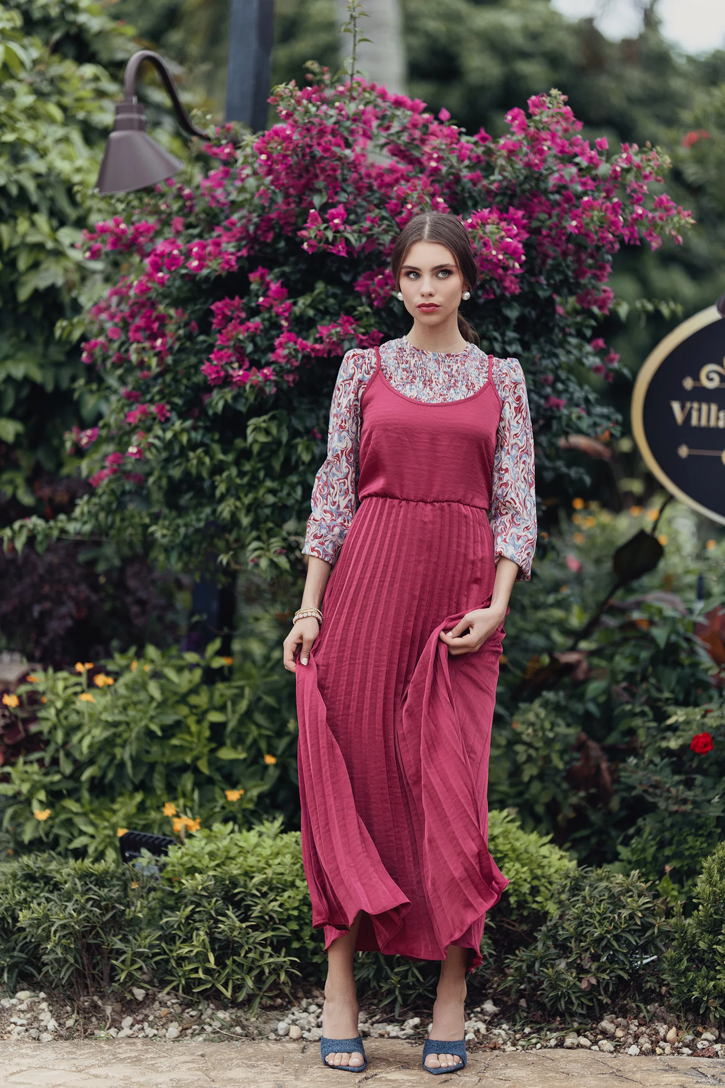 Pleated Slip Dress - Image 9