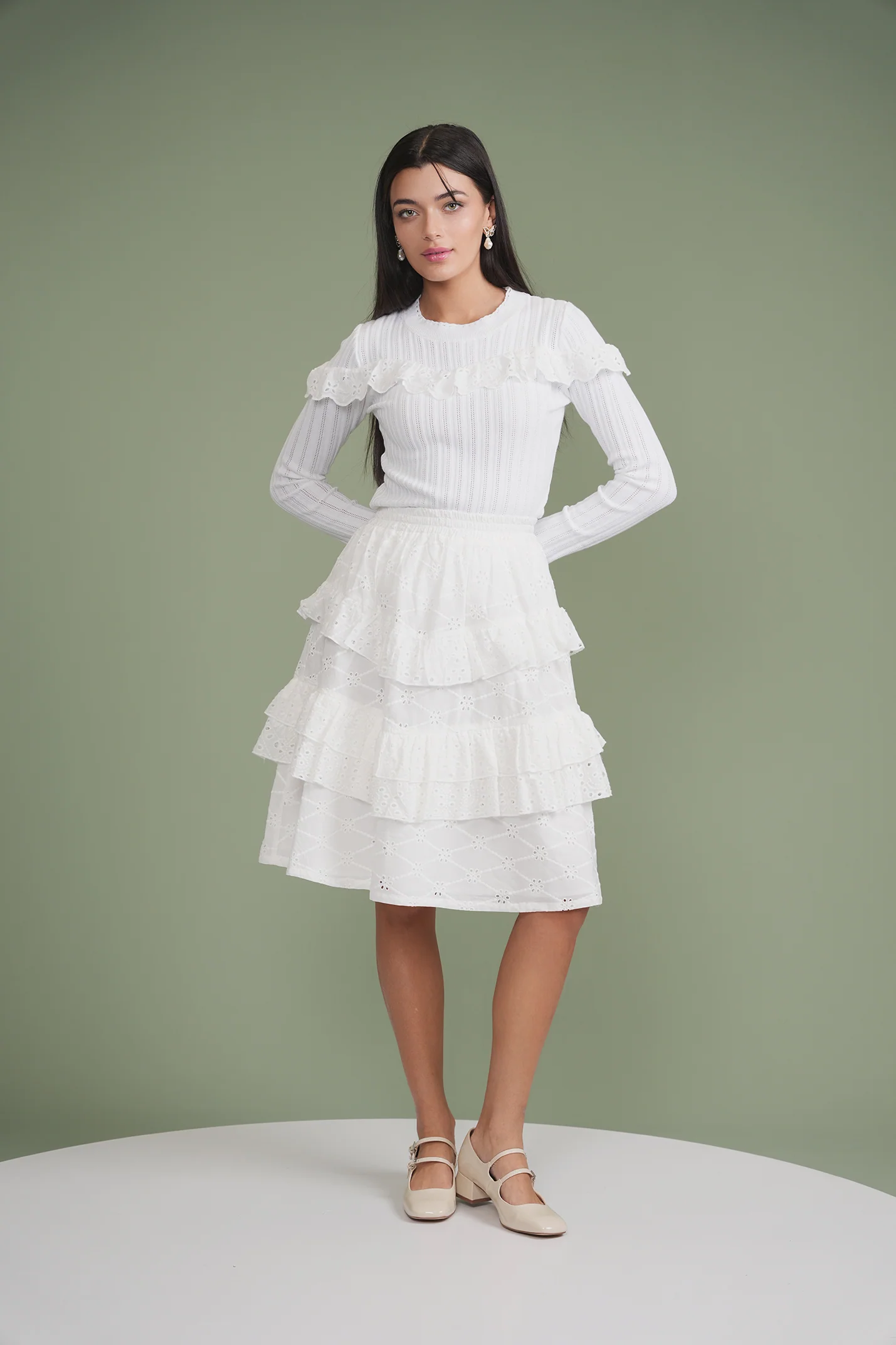 Crochet & Eyelet Knit Top - Image 17