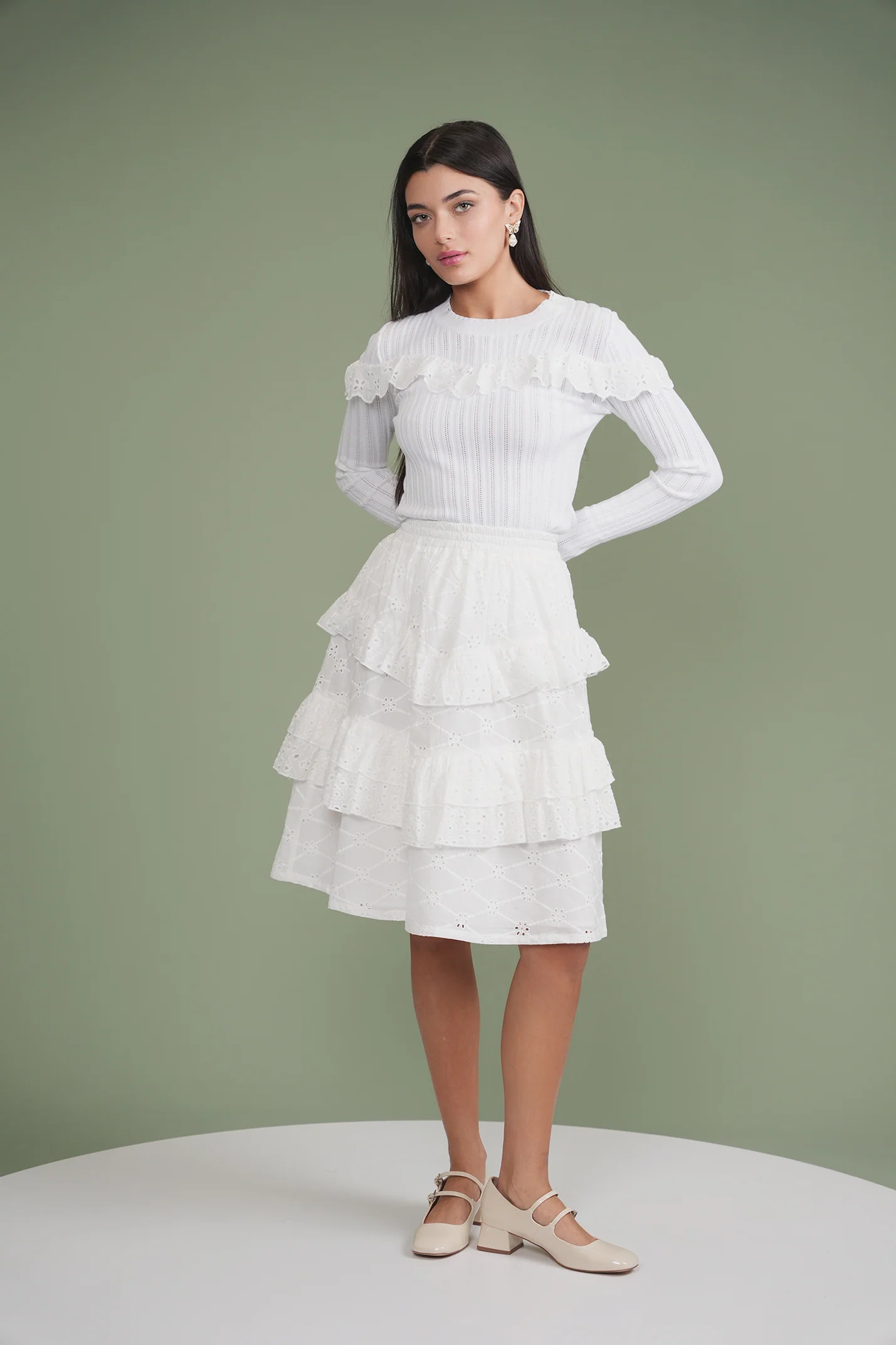 Eyelet Ruffle Skirt - Image 21
