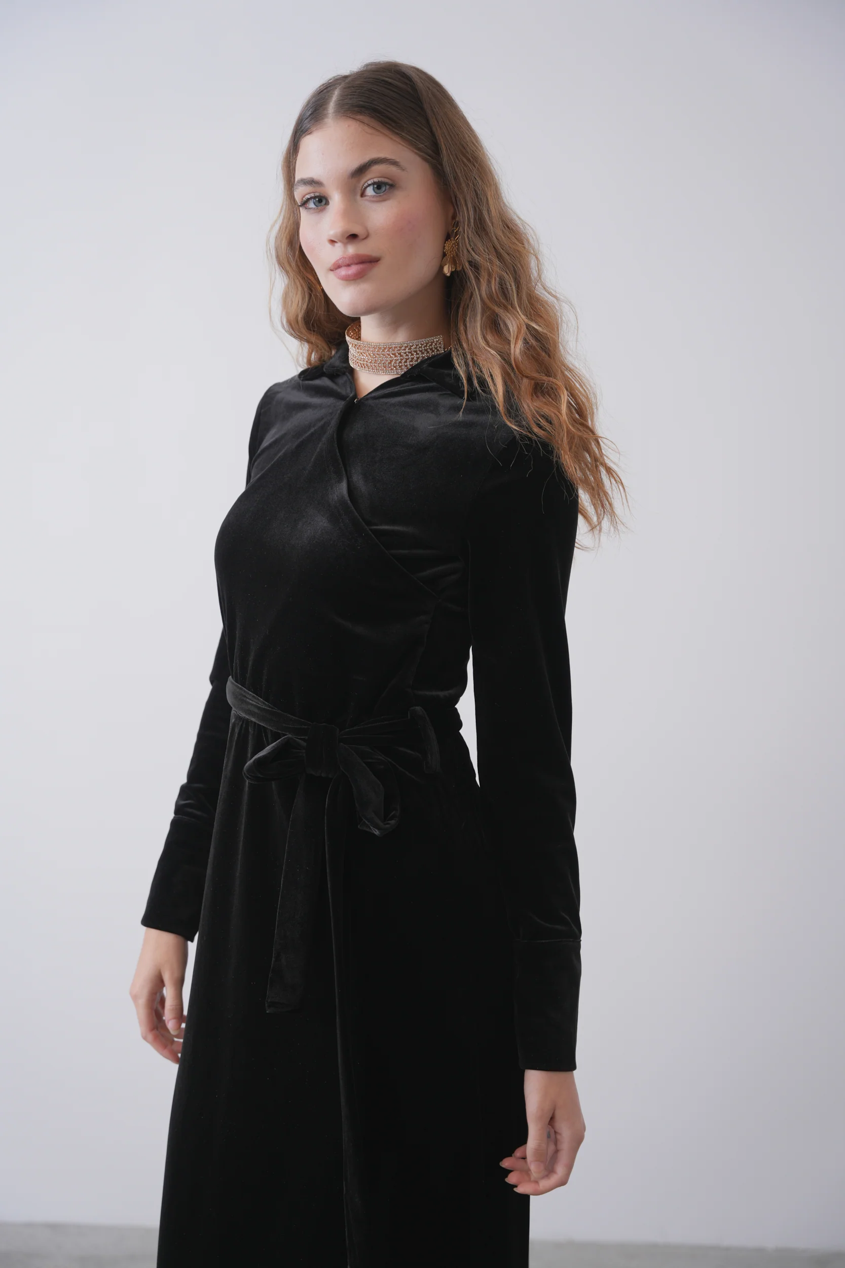 Wrap Maxi Velour Dress - Image 4