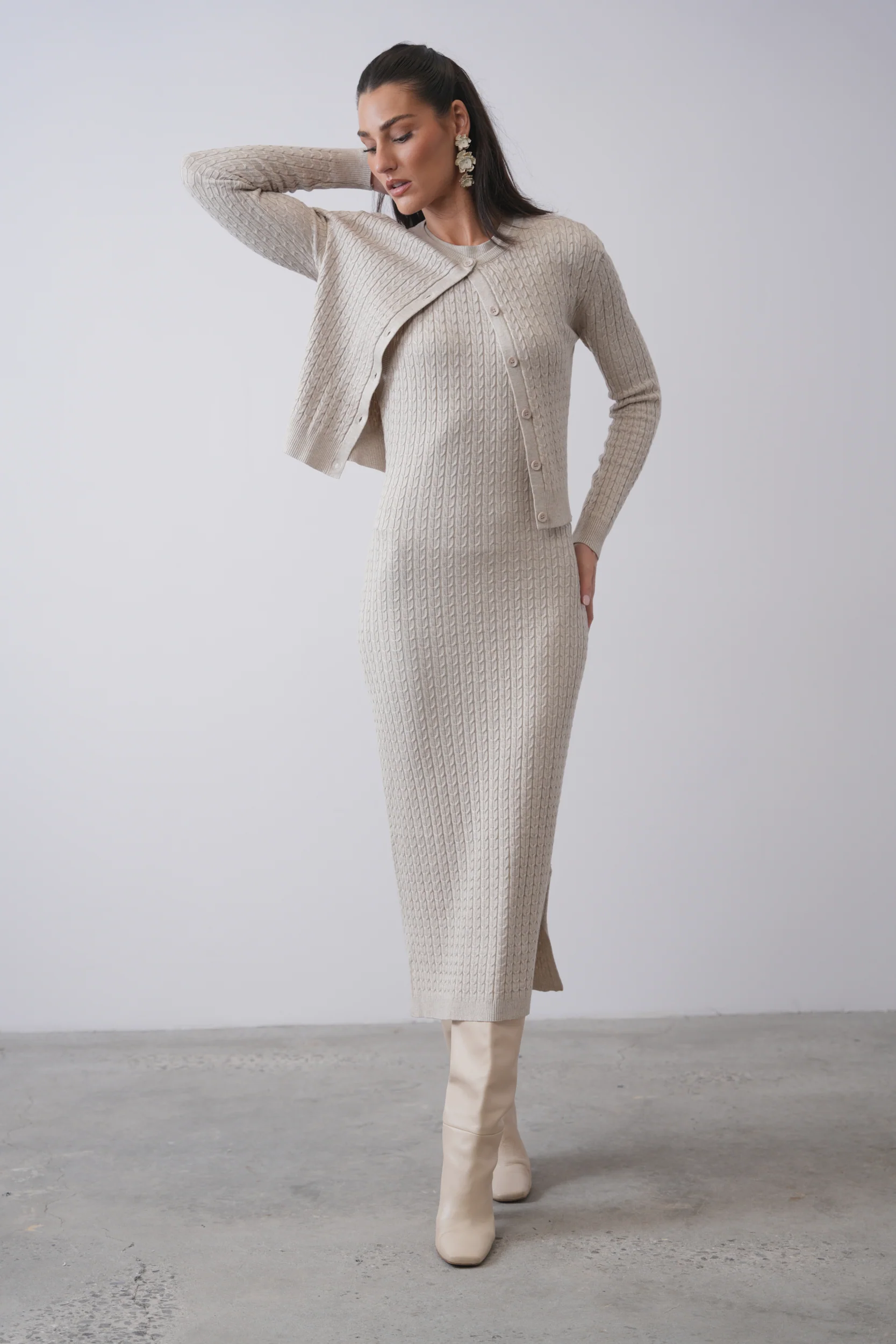 Cable Knit Sleeveless Dress - Image 11