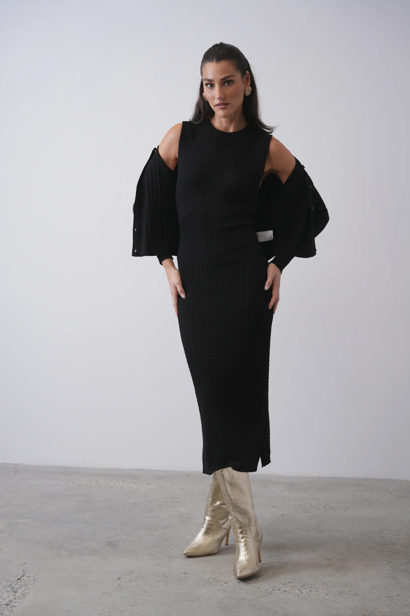 Cable Knit Sleeveless Dress - Image 5