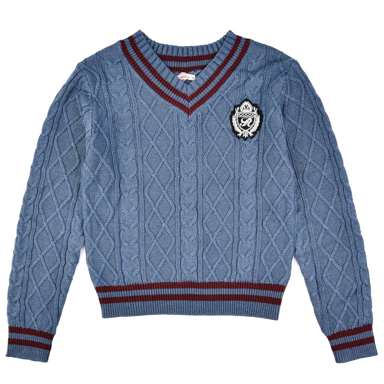 The Jackie Varsity V Neck Sweater - Image 13
