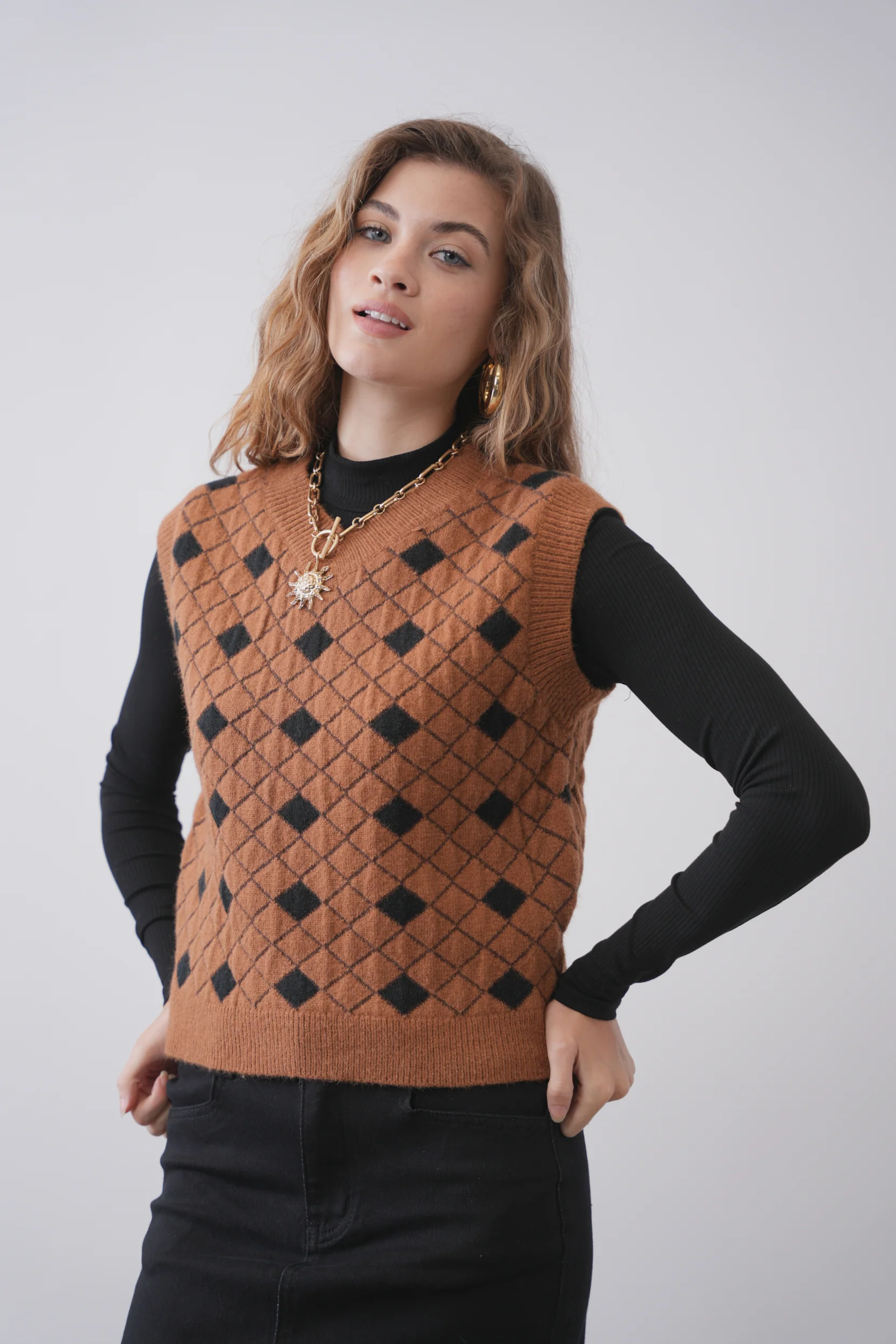 Print Knit Vest - Image 4