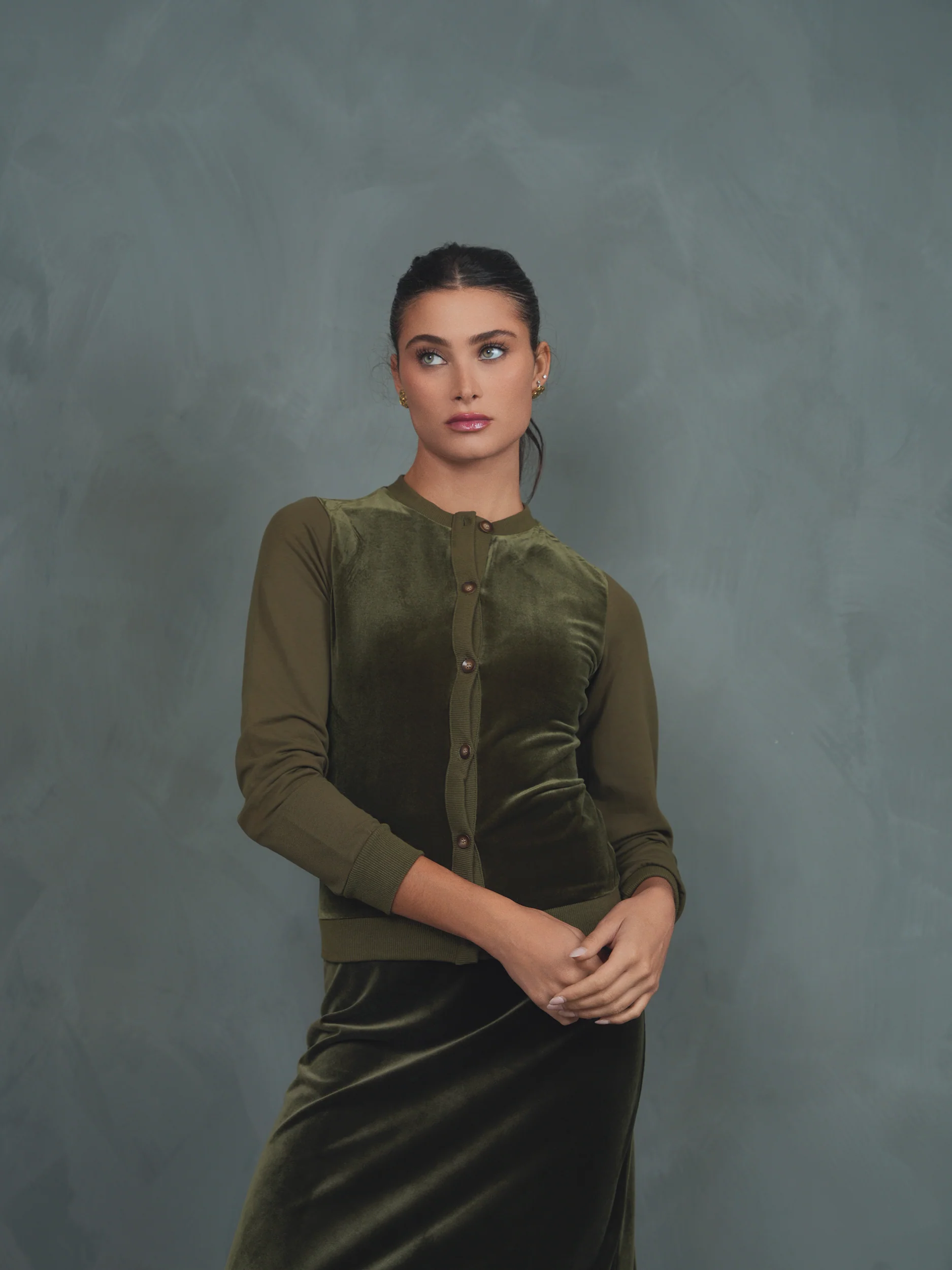 Velour Combo Cardigan - Image 4