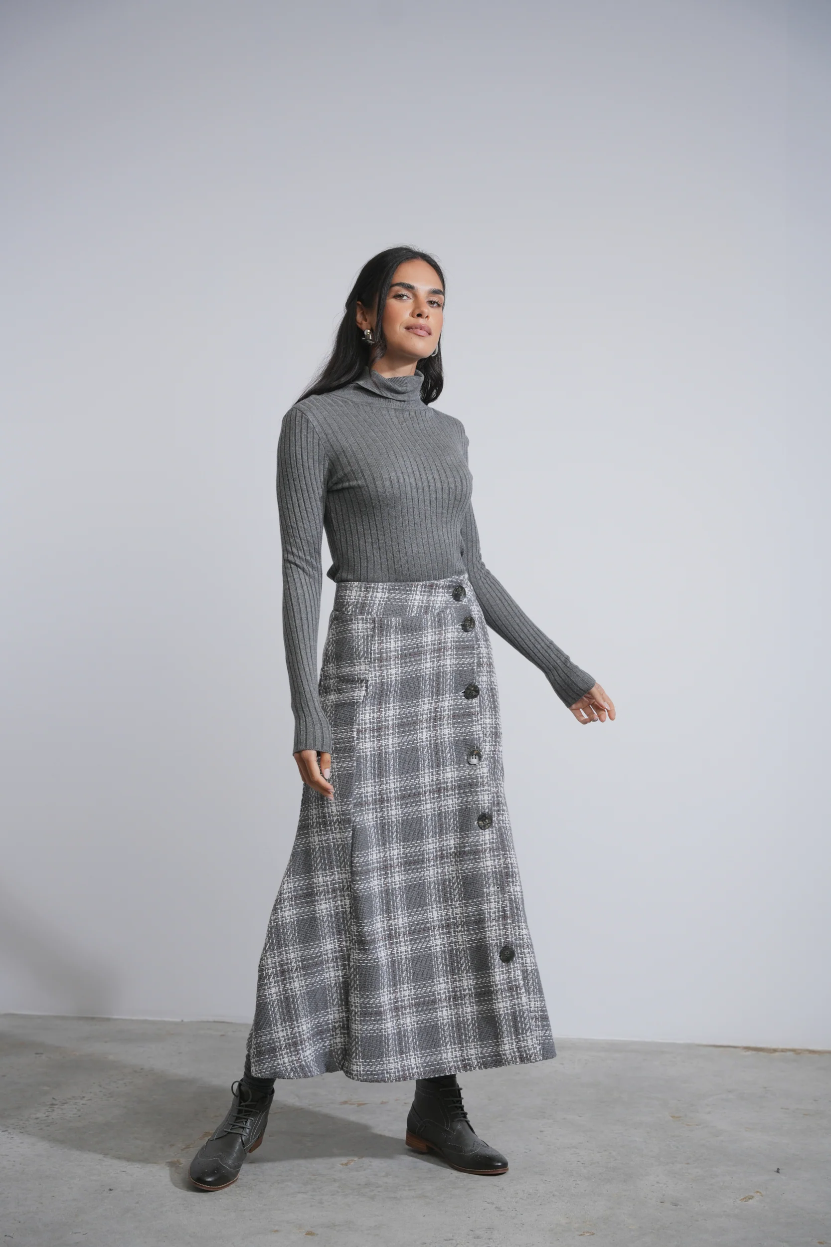 Pattern Button Skirt - Image 4