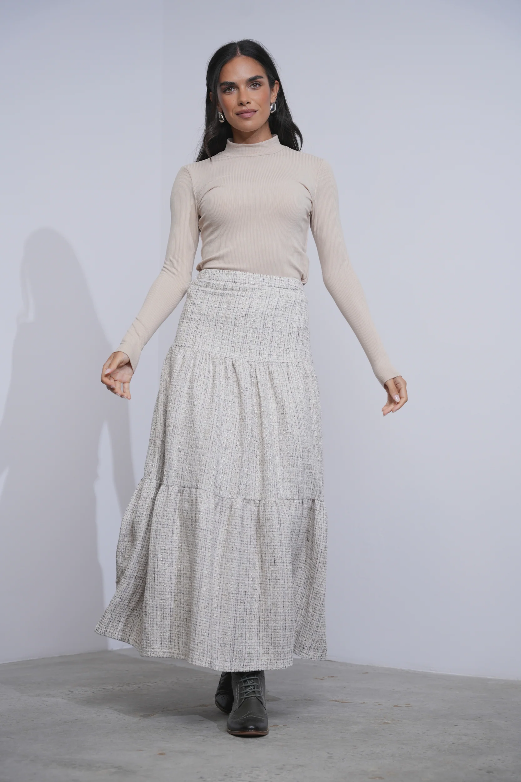 Tiered Tweed Skirt - Image 3