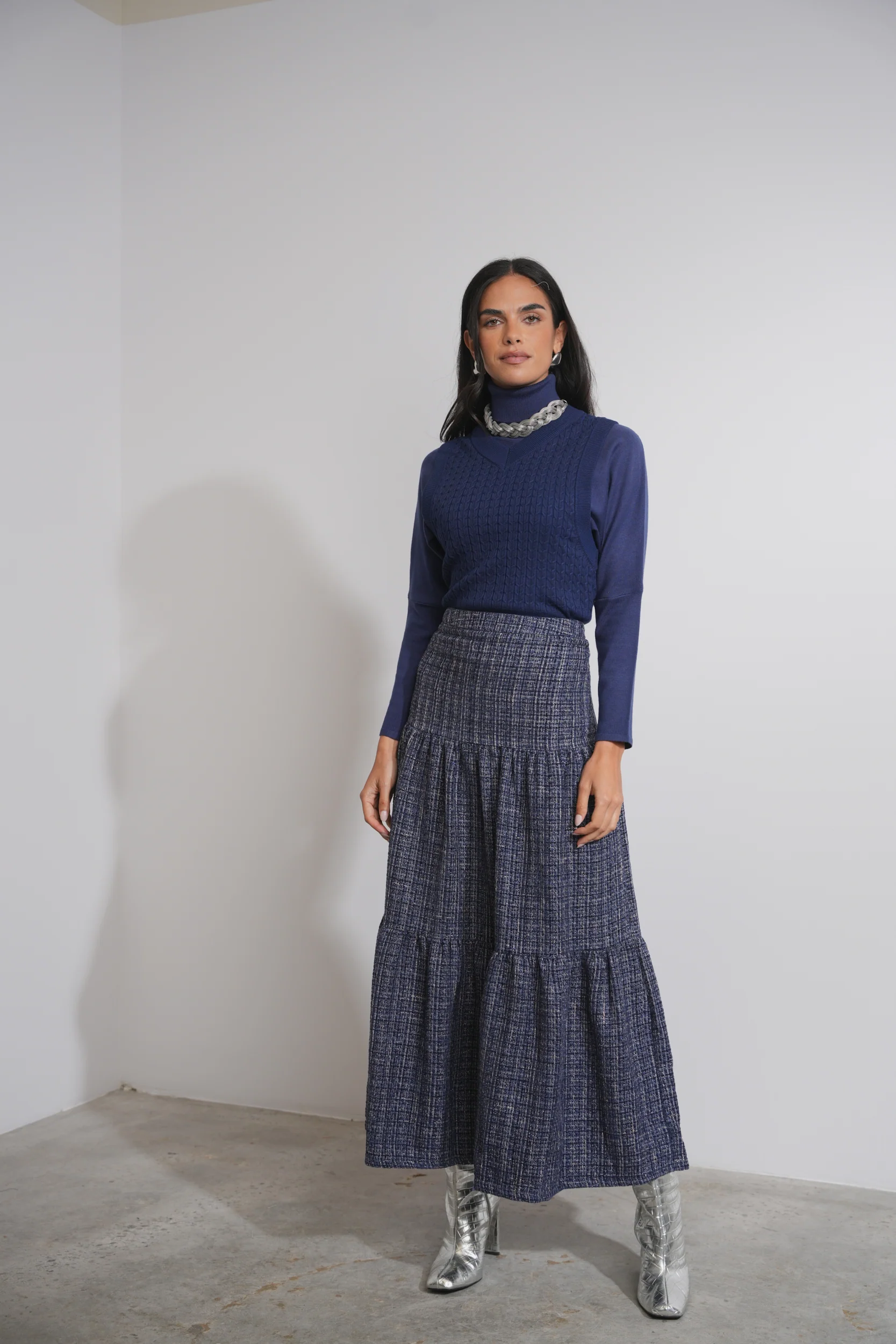 Tiered Tweed Skirt - Image 5