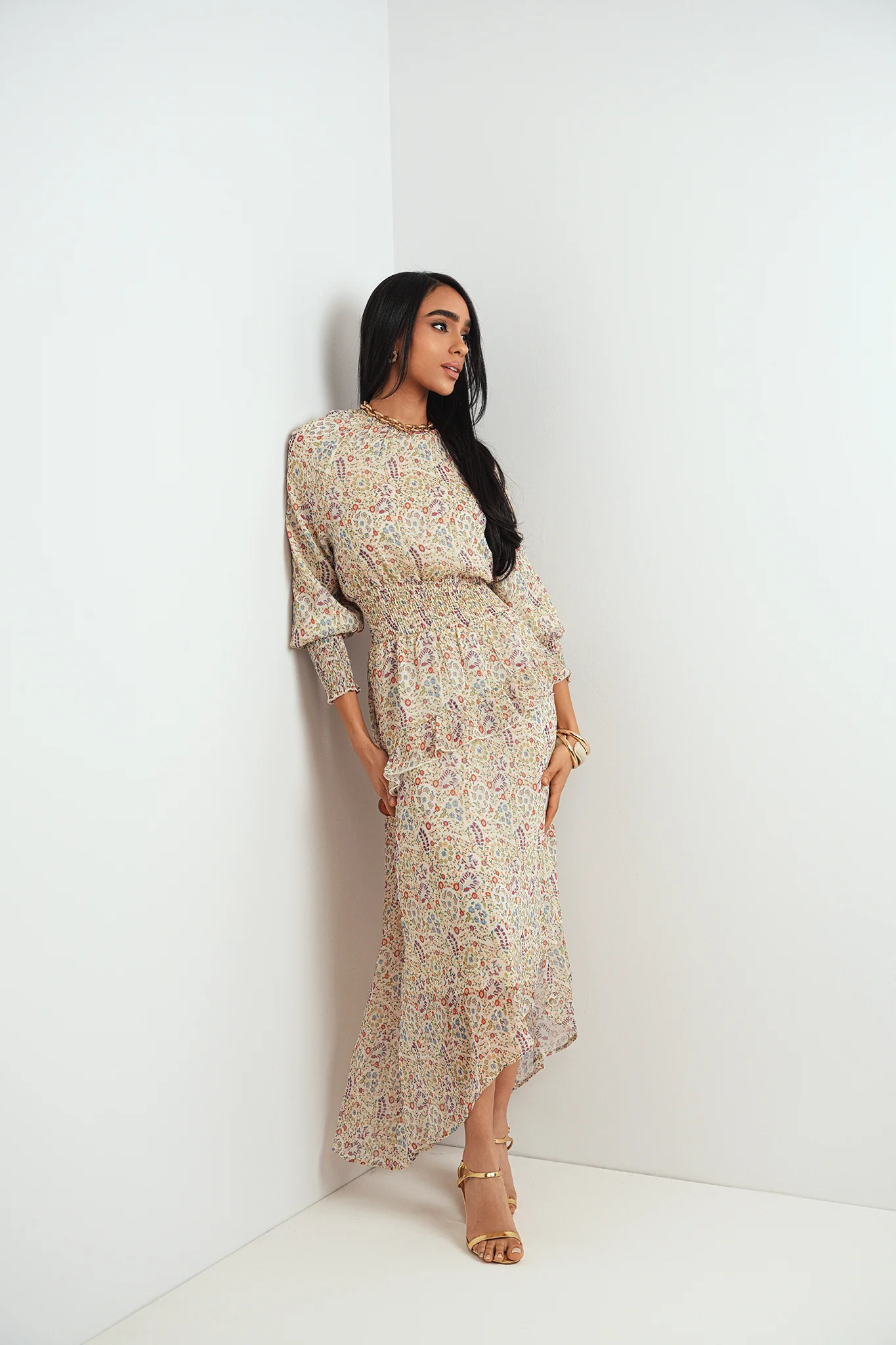 High-Low Smocked Waist Dress - Image 13