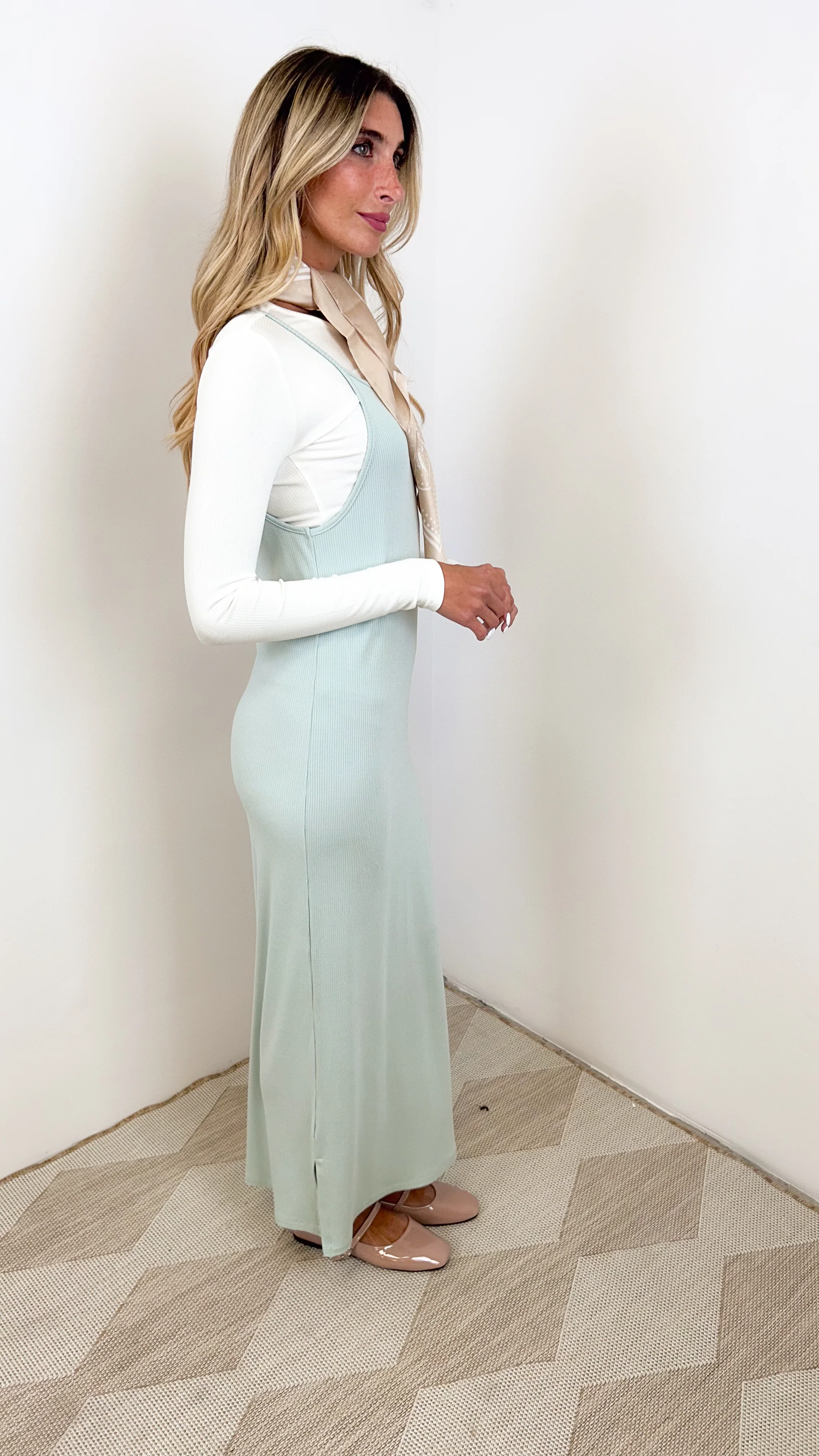 Soft Rib Sleeveless Dress - Image 9