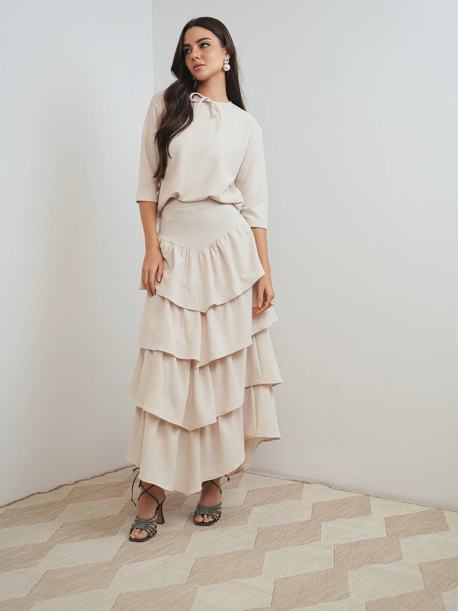 Textured Layered Skirt