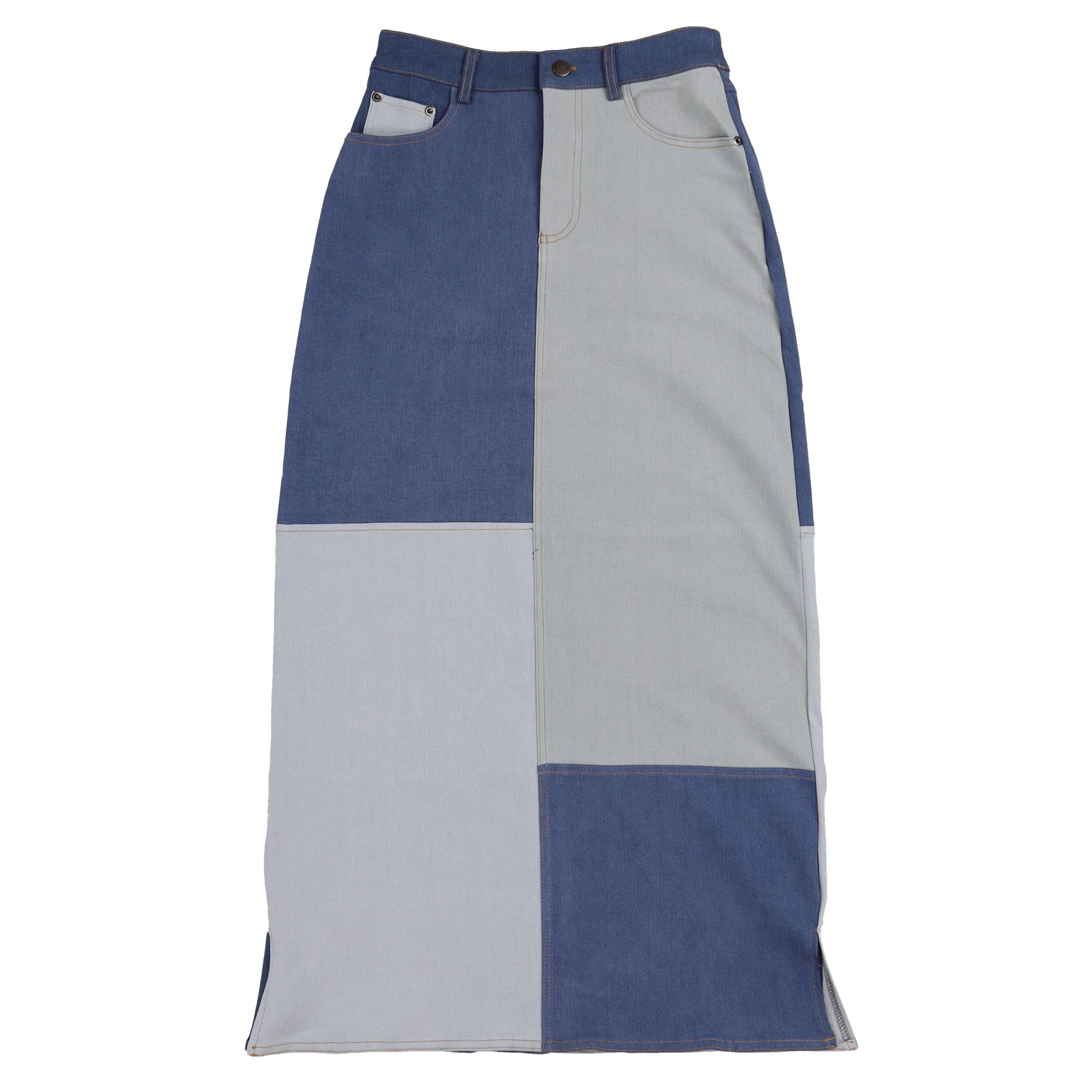 Colorblock Denim Skirt - Image 7