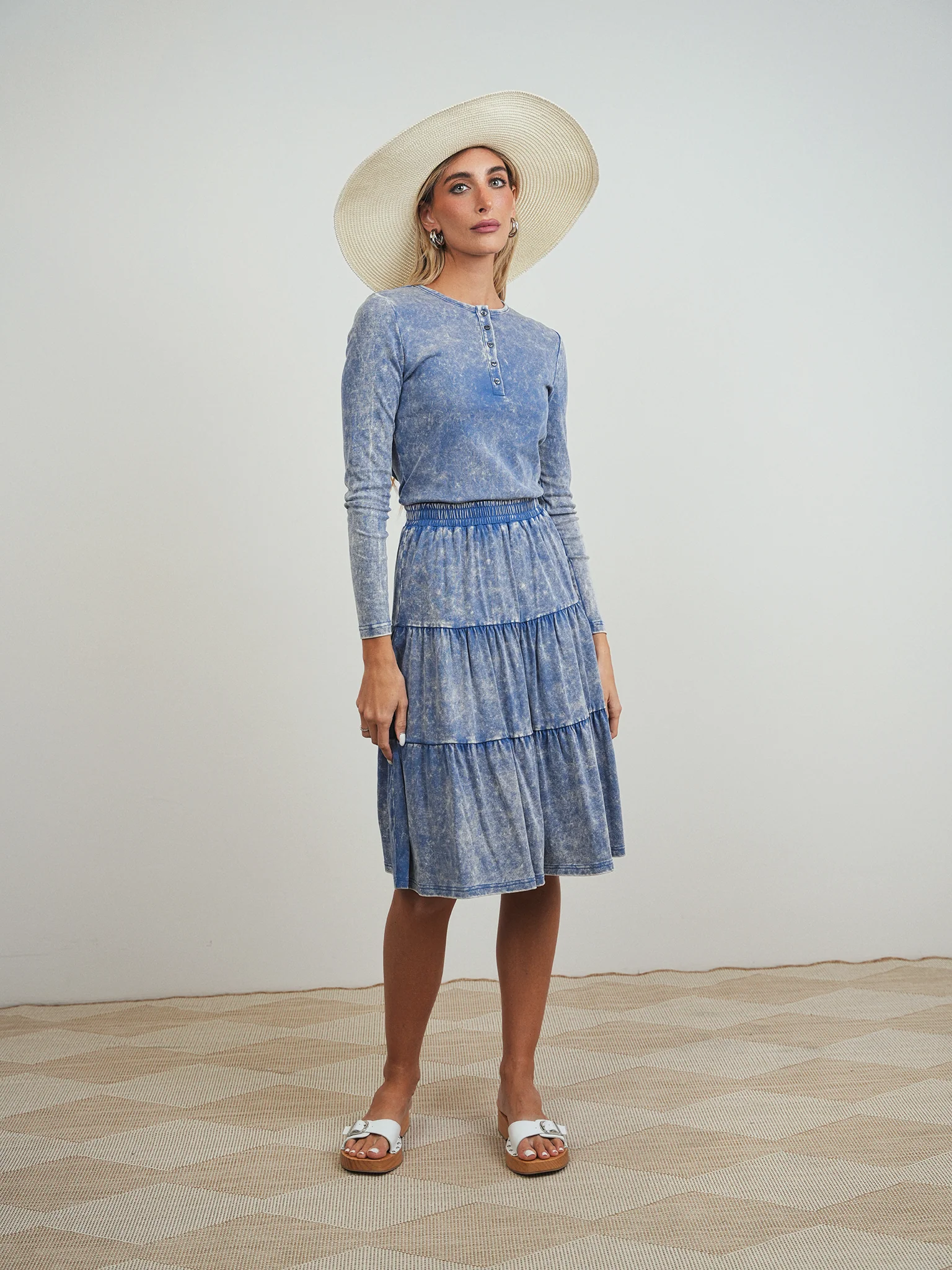 Wash Jersey Tiered Pull-On Skirt - Image 5