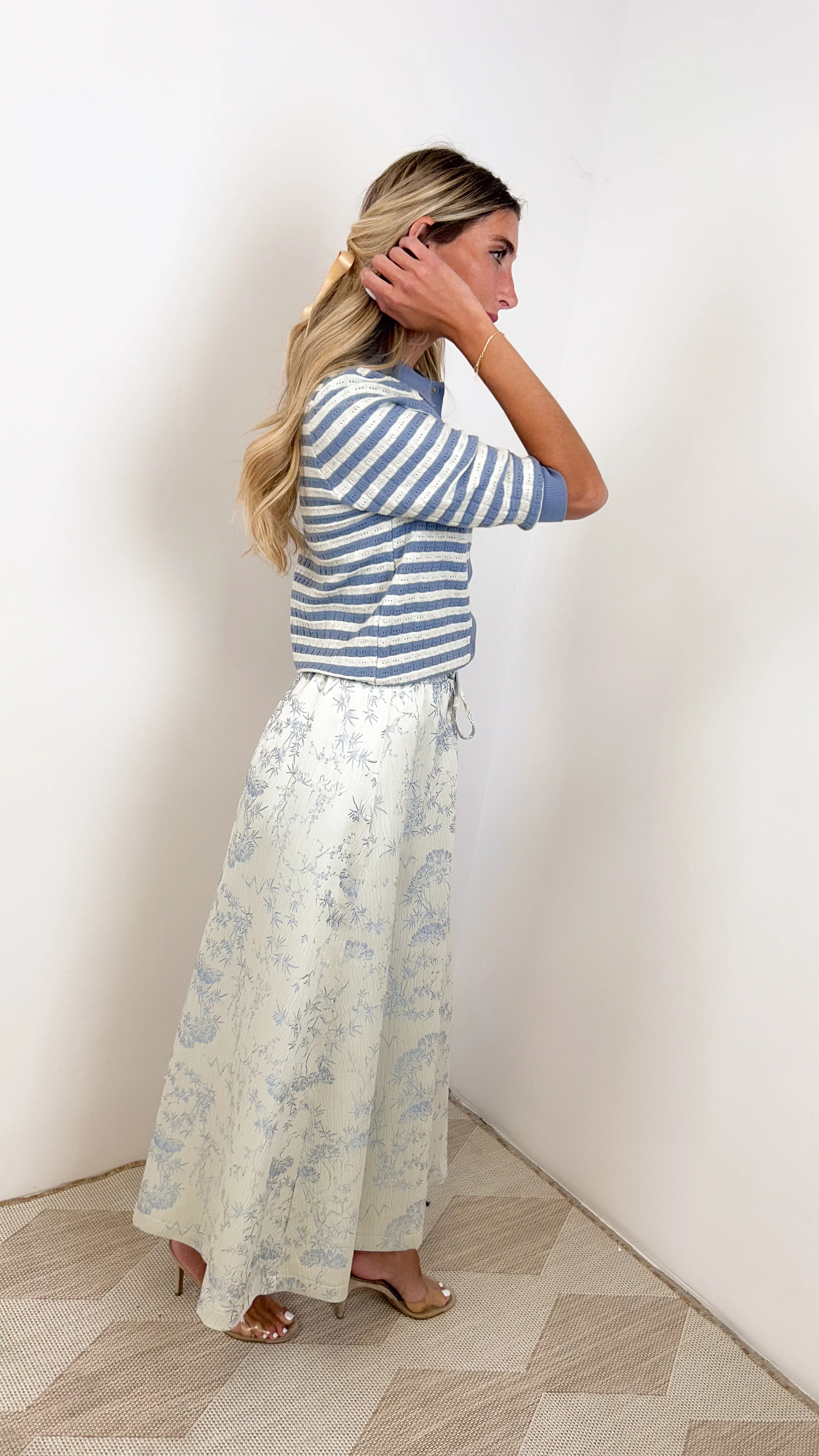 Print Elastic Waist Skirt - Image 23