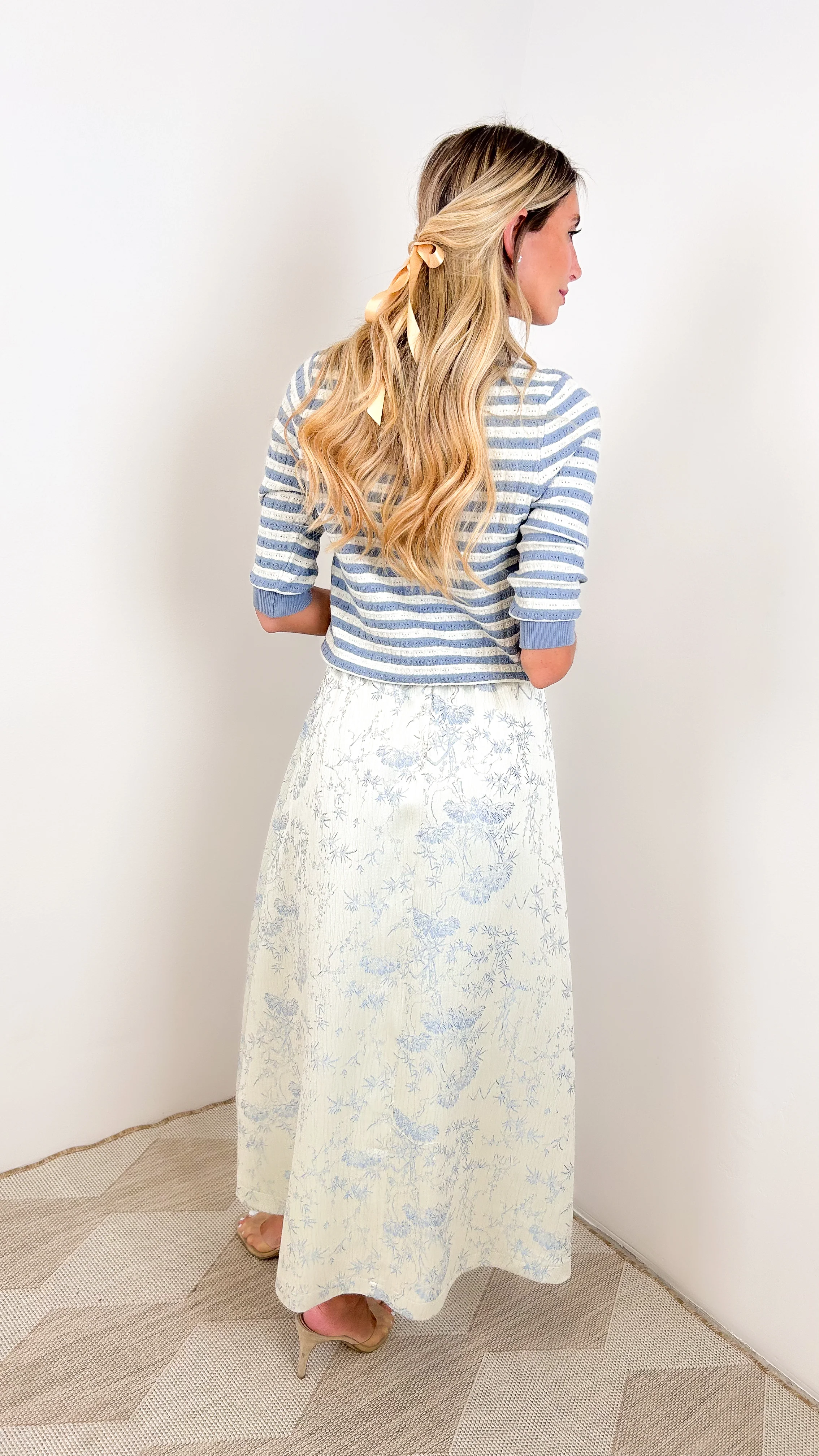 Print Elastic Waist Skirt - Image 24