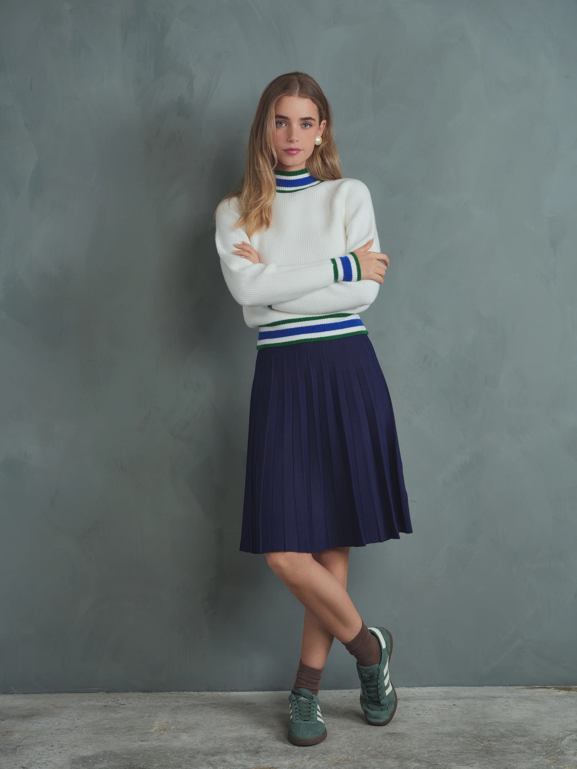 Knit Pleated Skirt - 23" - Image 6