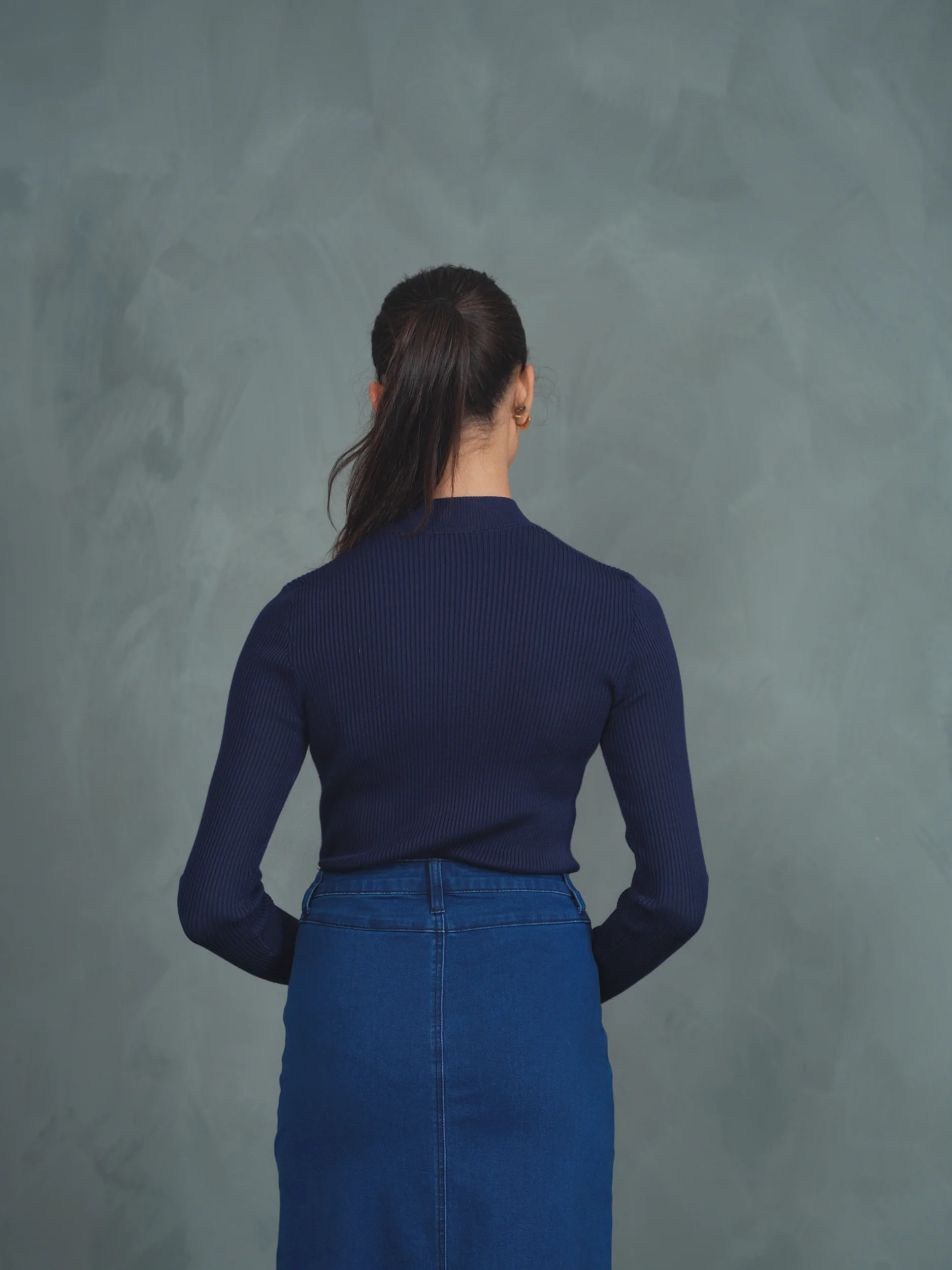 Knit Rib Mock Neck - Image 8
