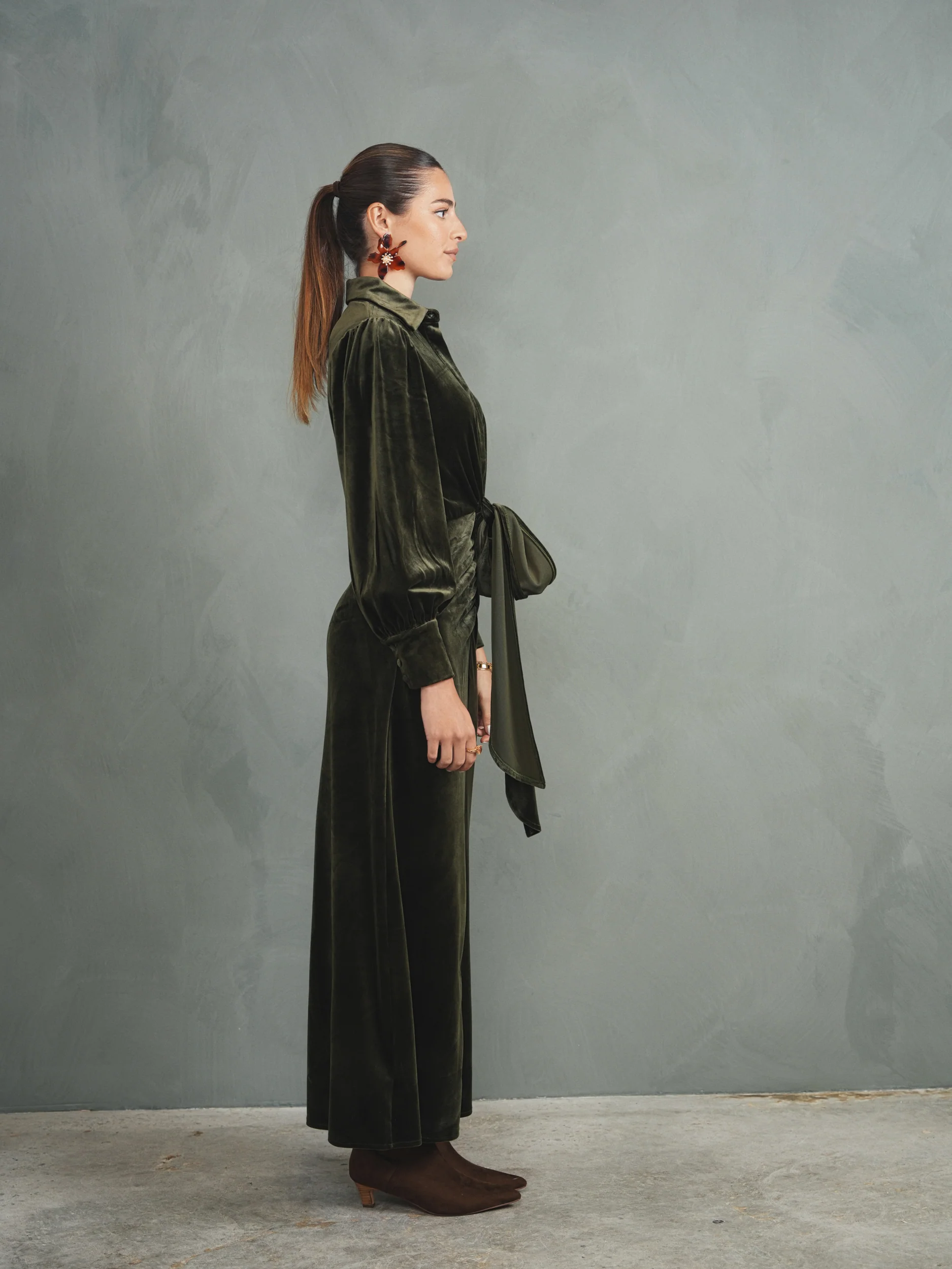 Velour Tie Dress - Image 10