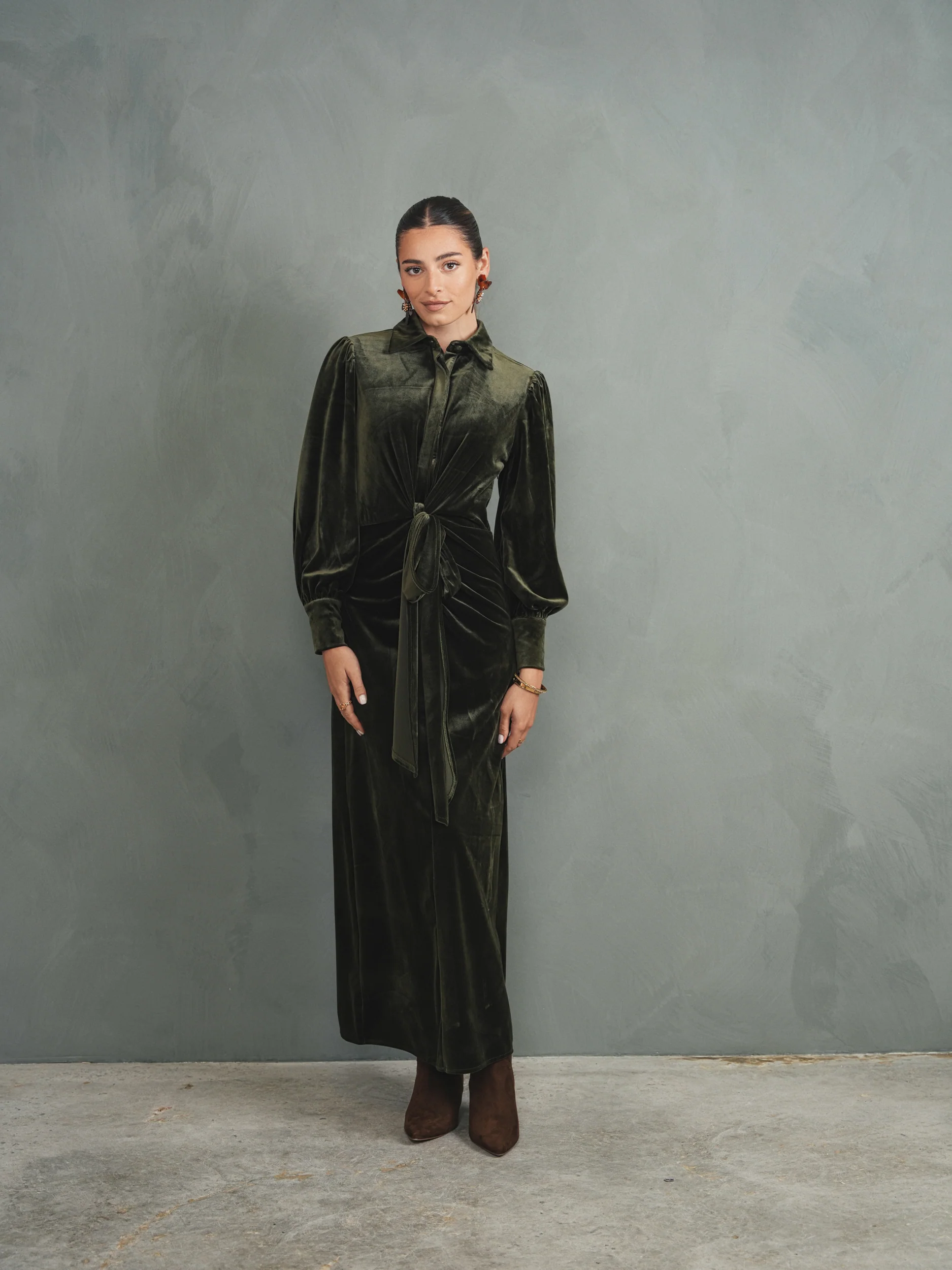 Velour Tie Dress - Image 7