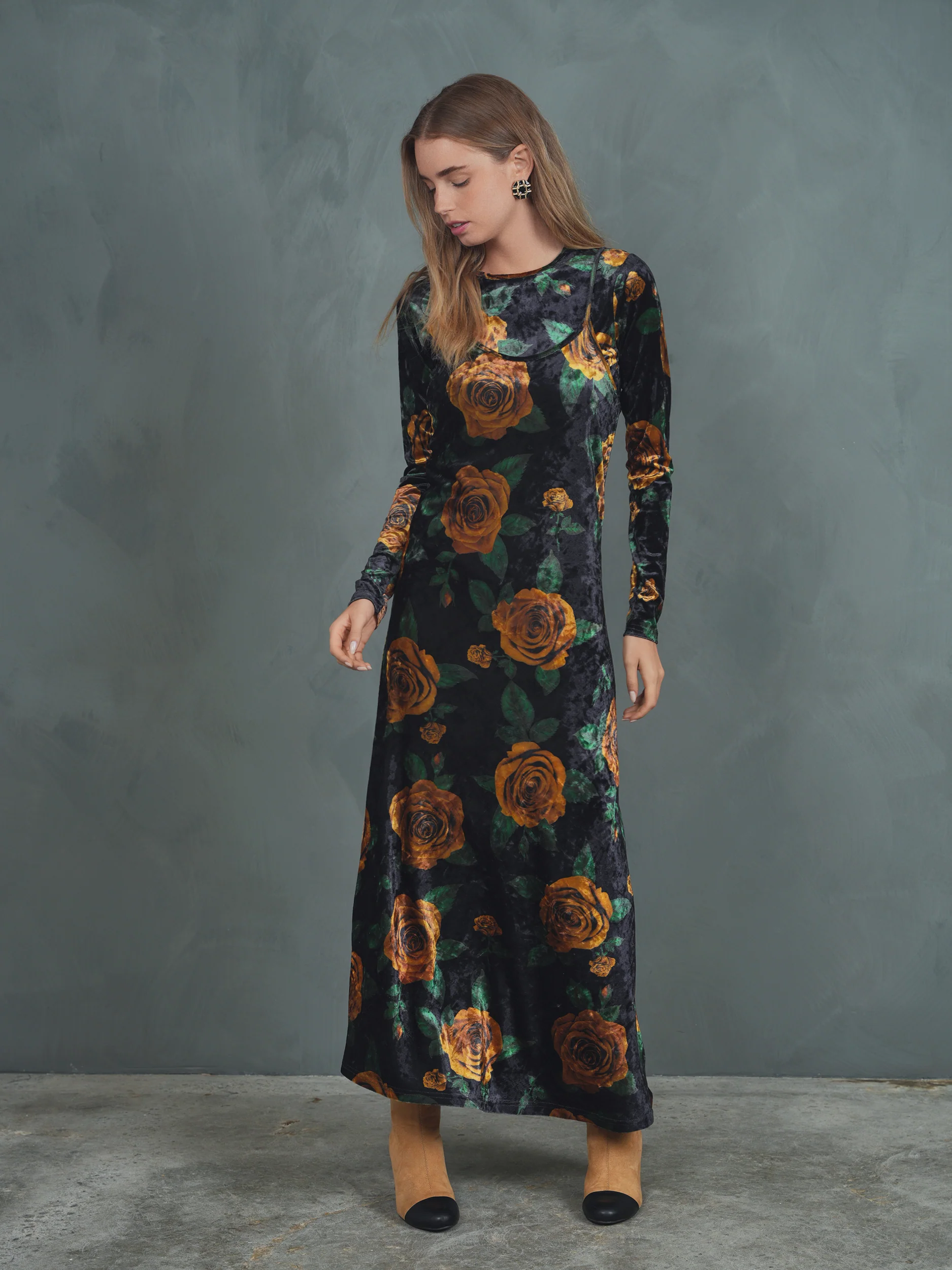 Velour Slip Dress - Image 3