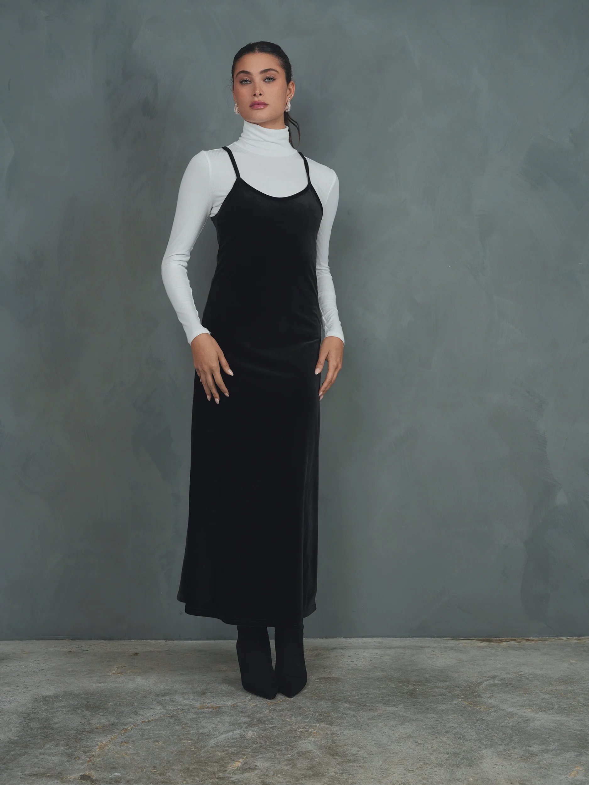 Velour Slip Dress - Image 4