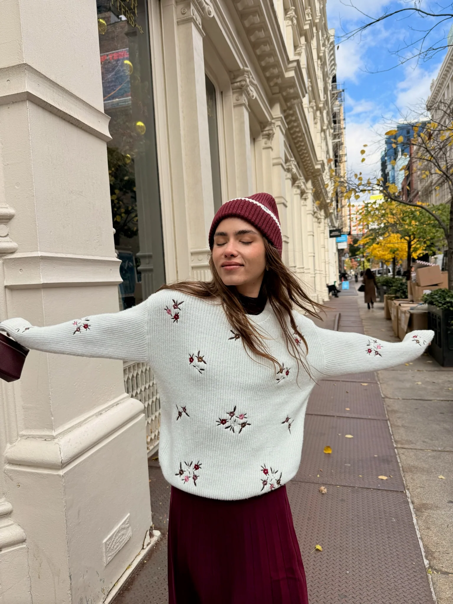 Flower Embroidery Sweater - Image 2