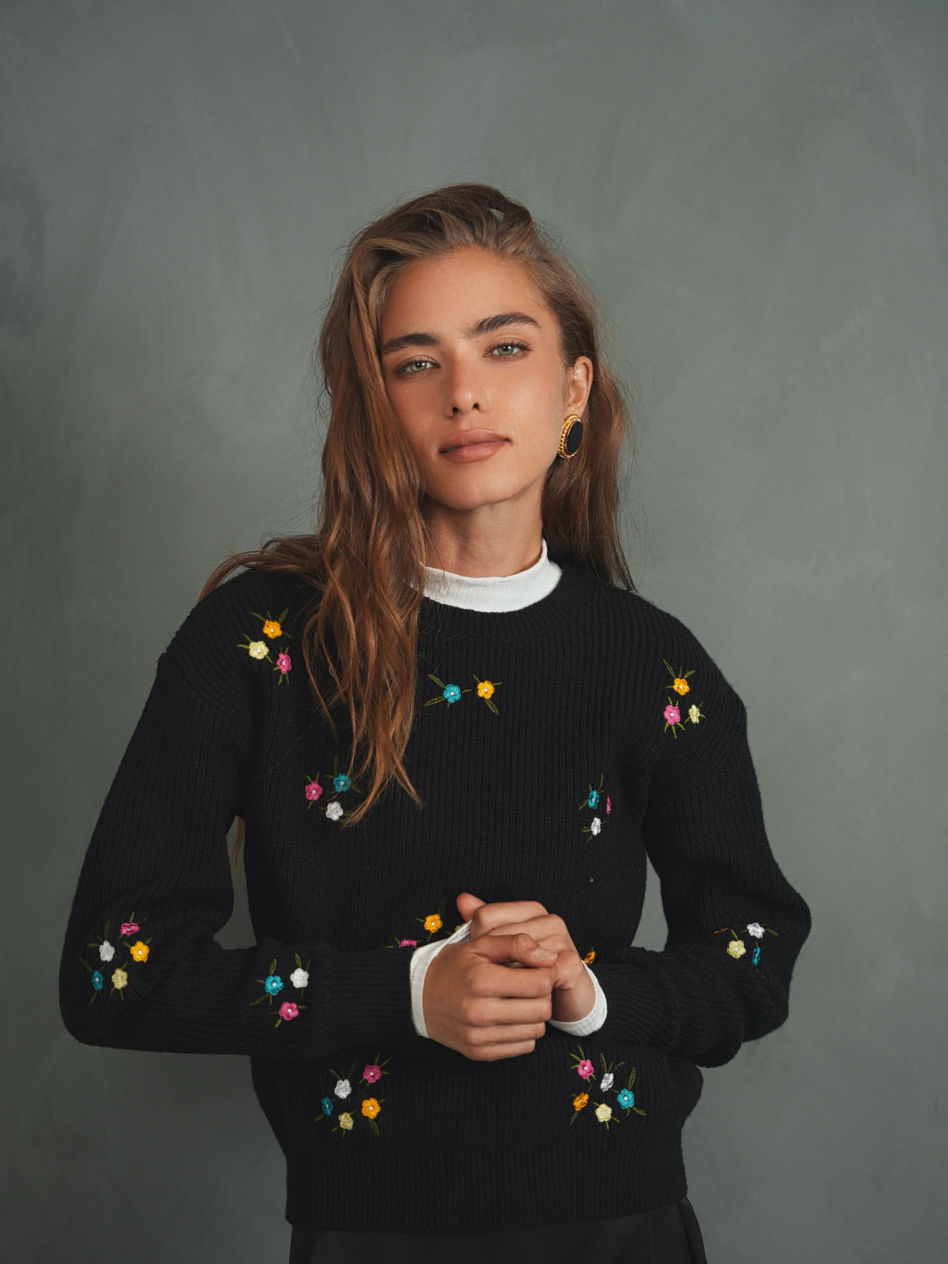 Flower Embroidery Sweater - Image 7