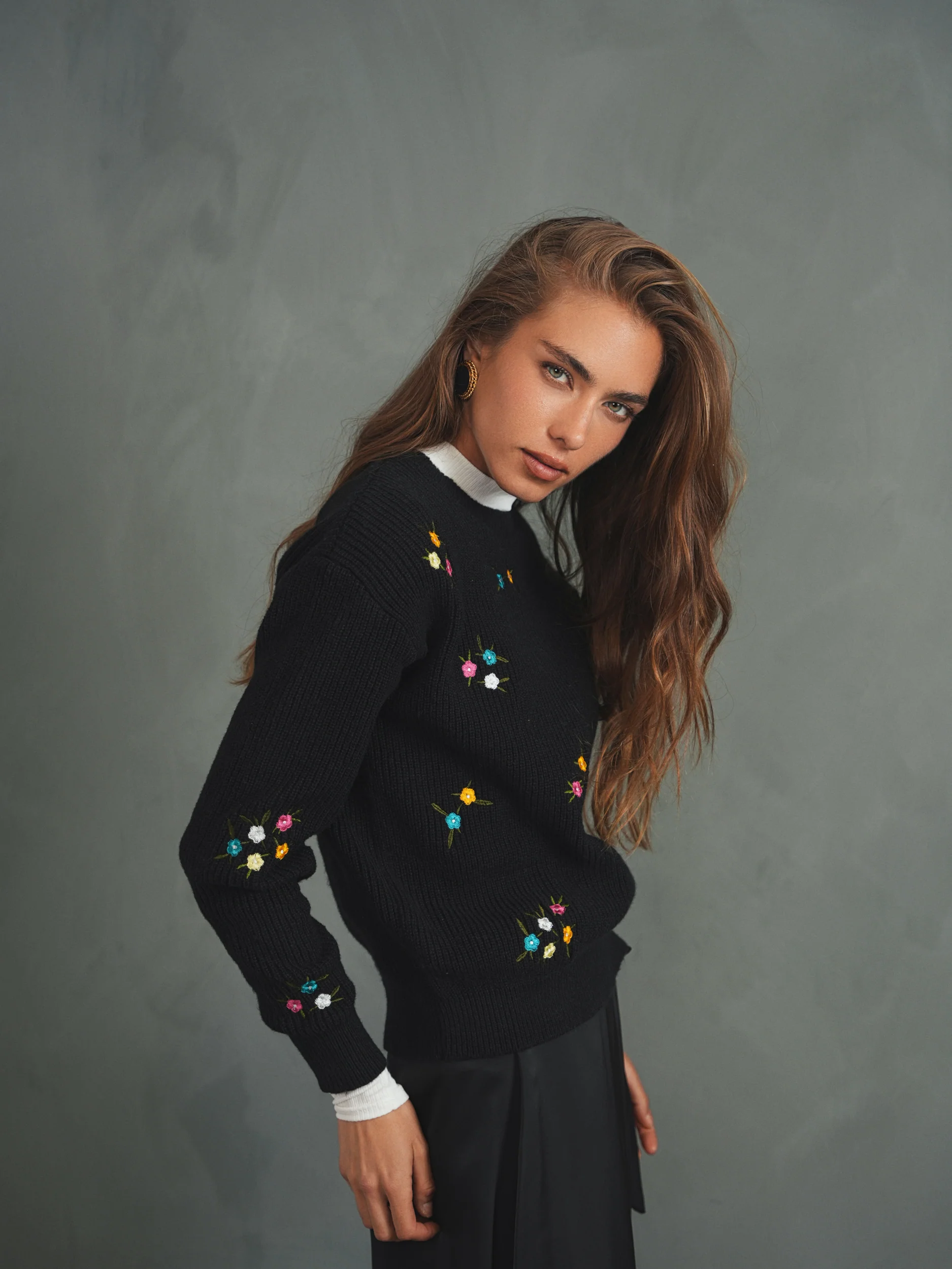 Flower Embroidery Sweater - Image 9