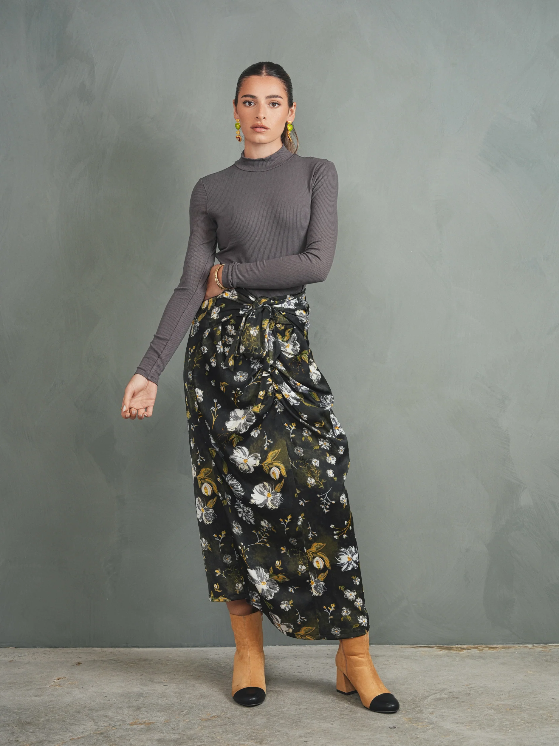 Tie-Front Draped Skirt - Image 2