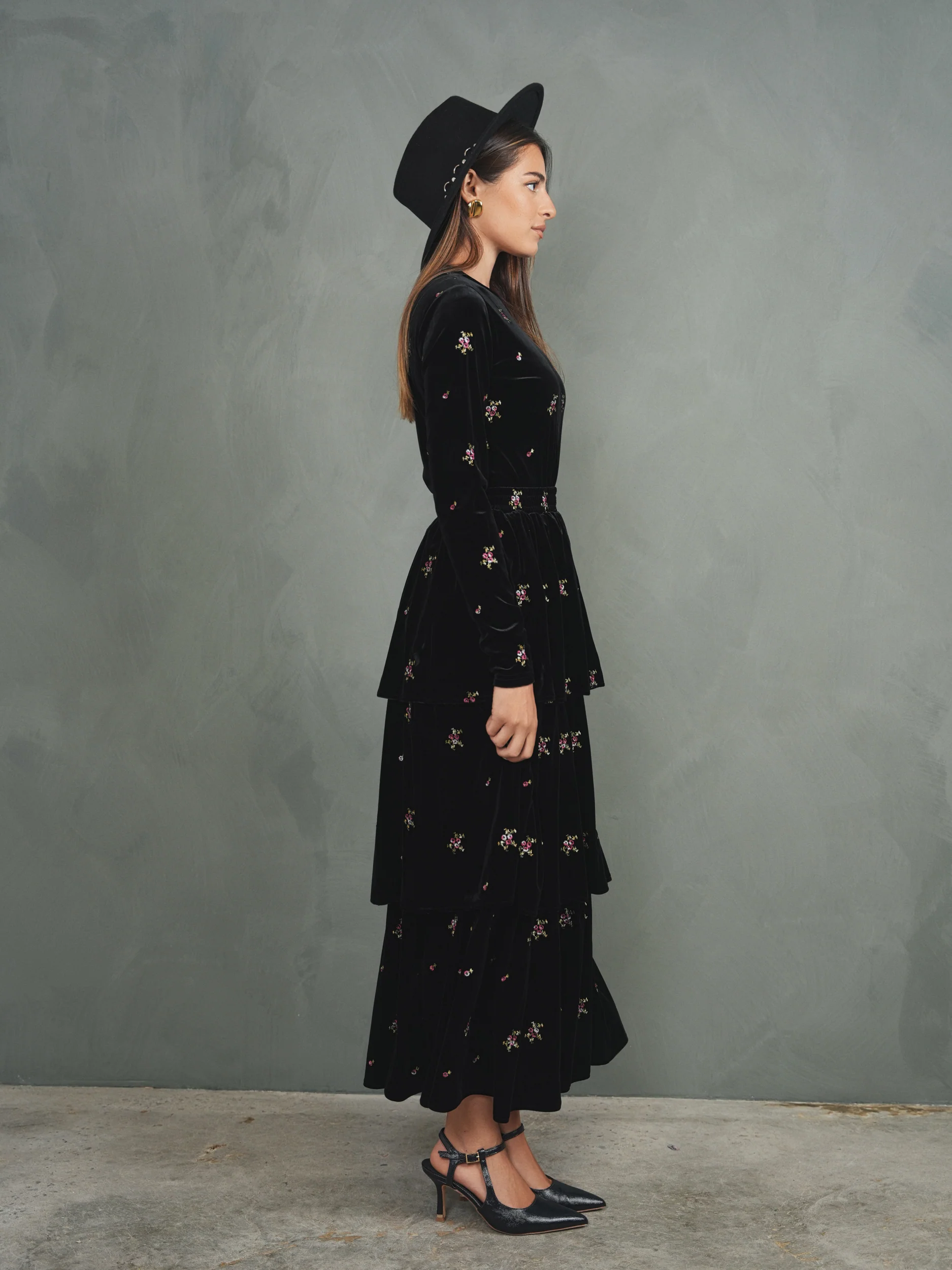 Velour Tiered Skirt - Image 3