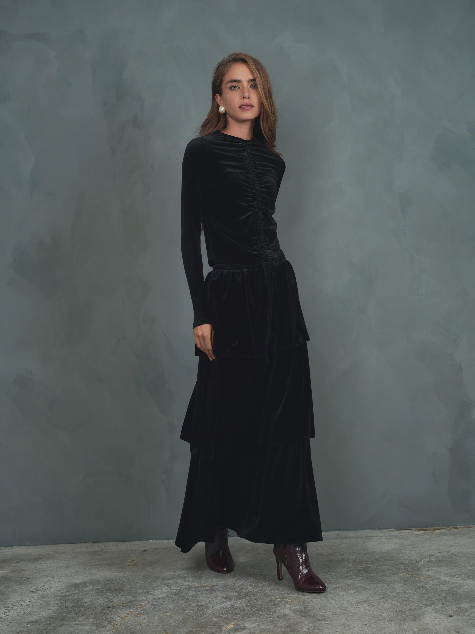 Velour Tiered Skirt - Image 6