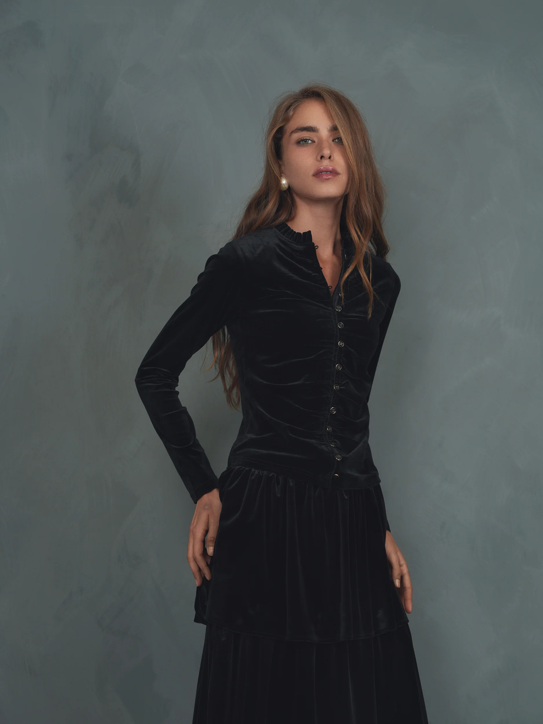 Velour Tiered Skirt - Image 8