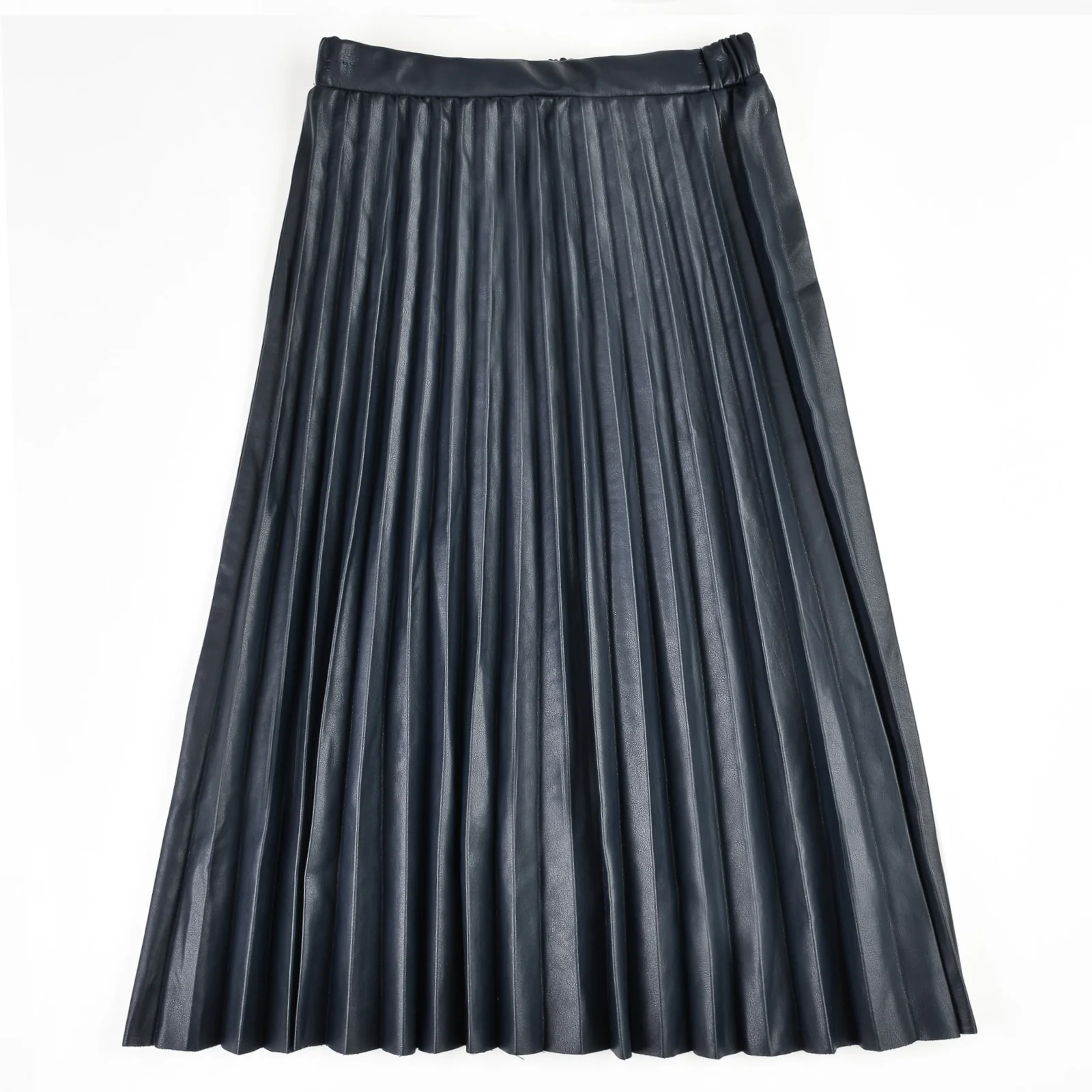 Pleated Leather Skirt - Image 13