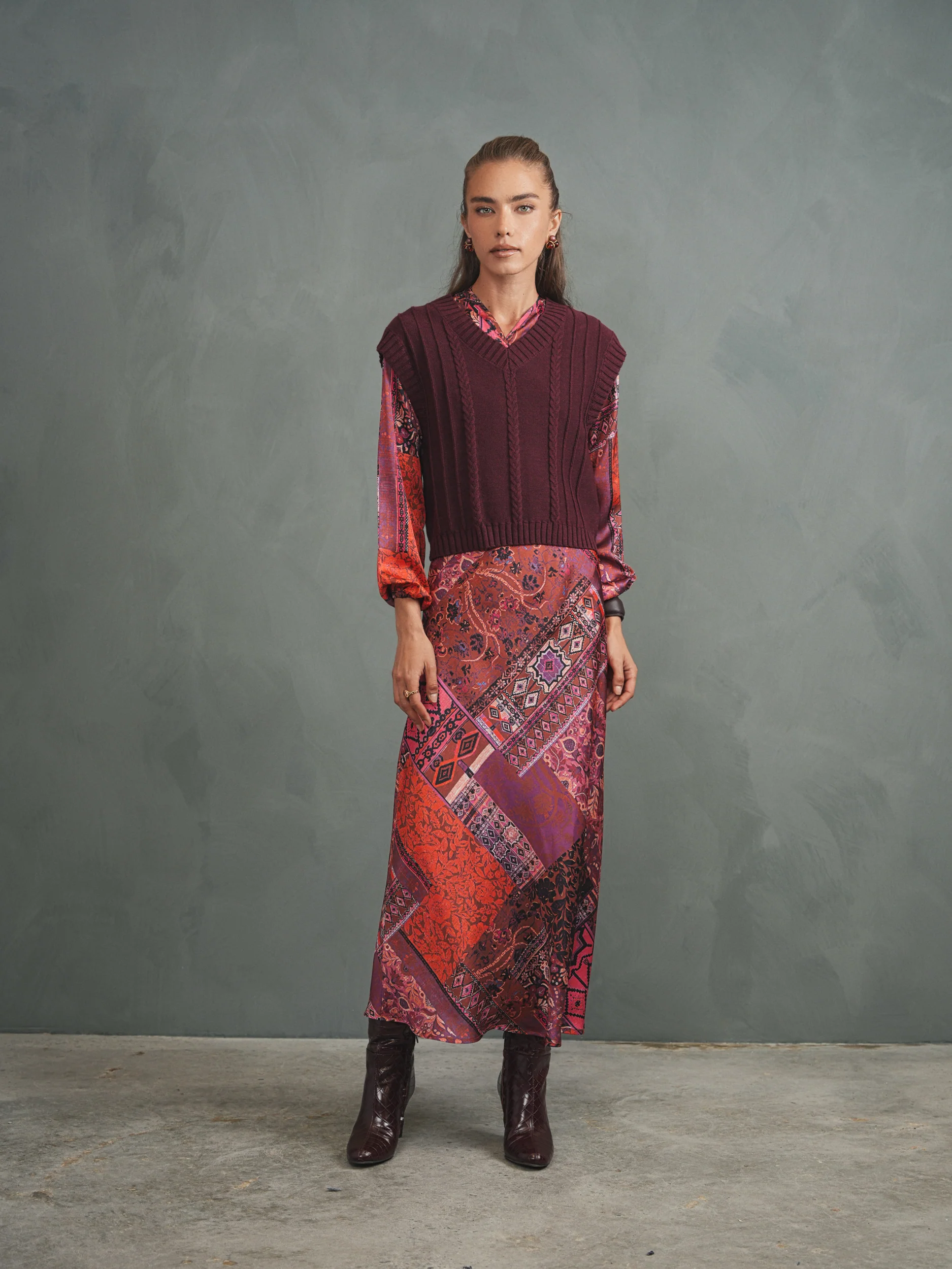 Print Elastic Waist Slip Skirt - Image 10