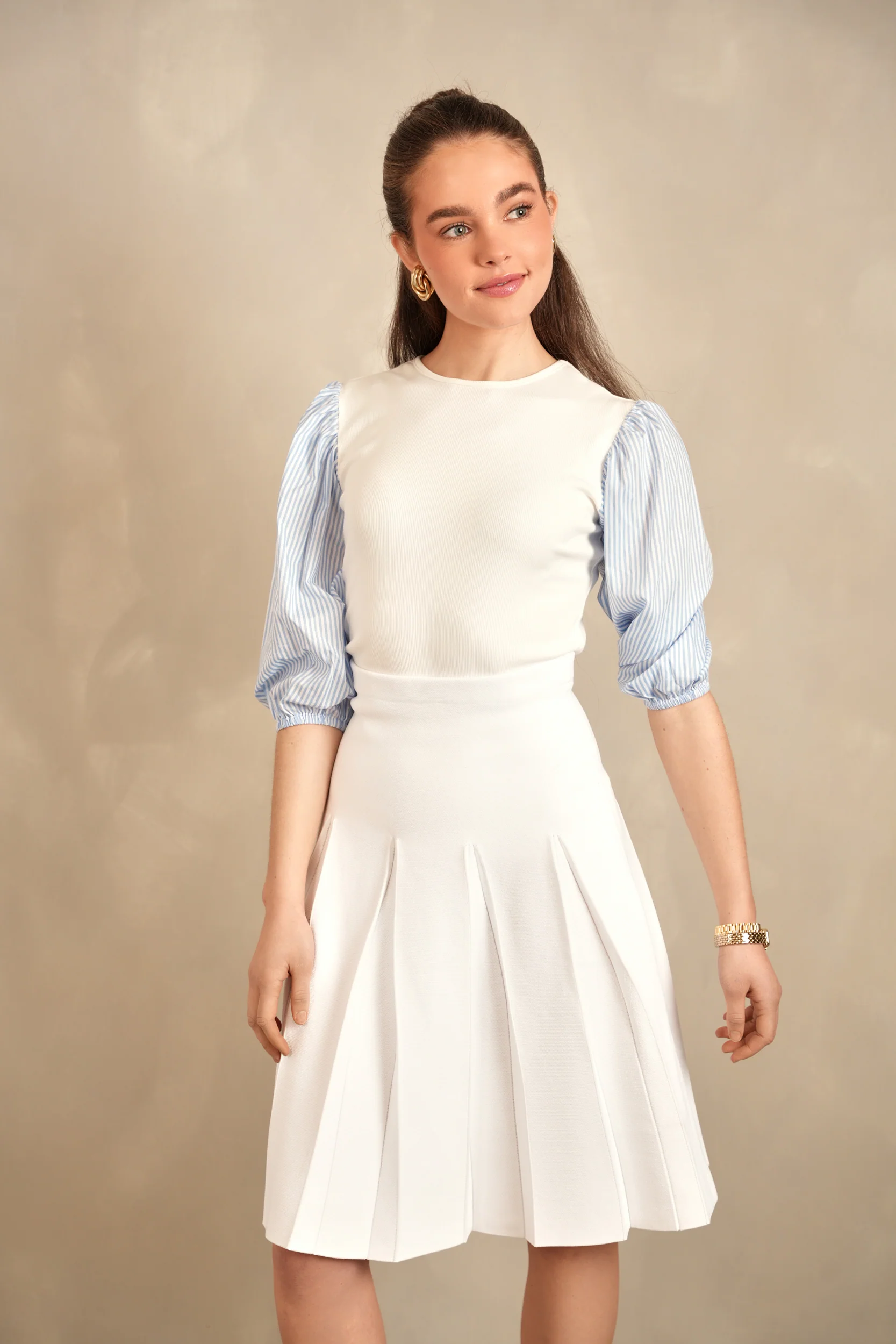 Box Pleated Knit Skirt - Image 15