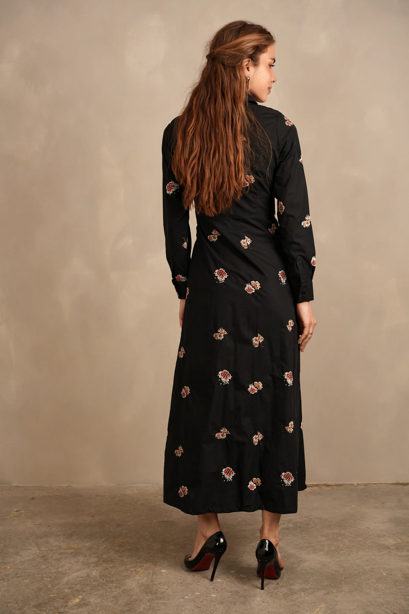 Tie Waist Embroidered Dress - Image 9