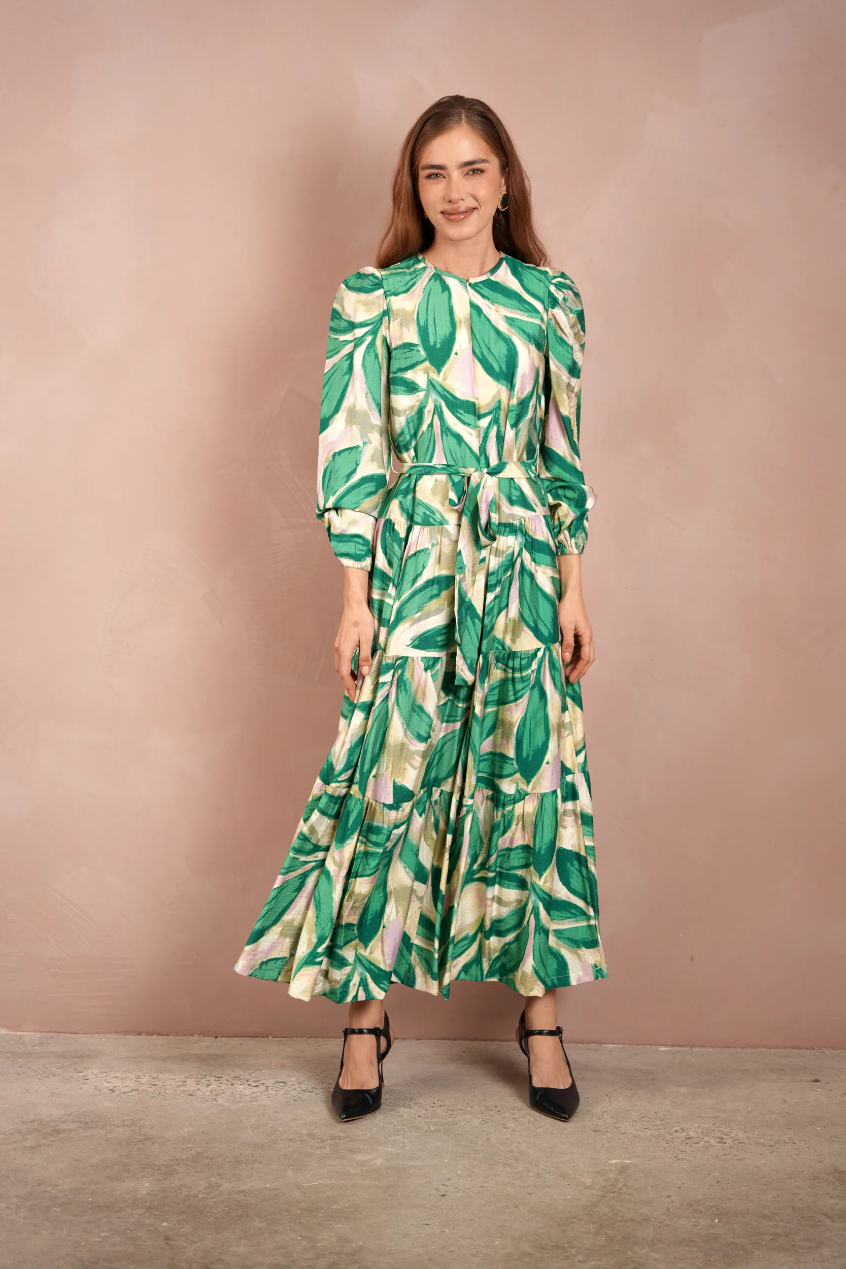 Zipper Front Tiered Maxi Dres - Image 12