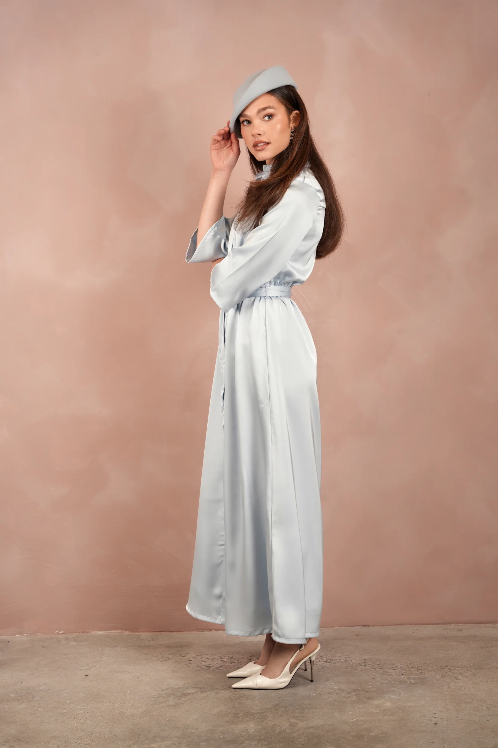 Satin Buttoned Down Dress