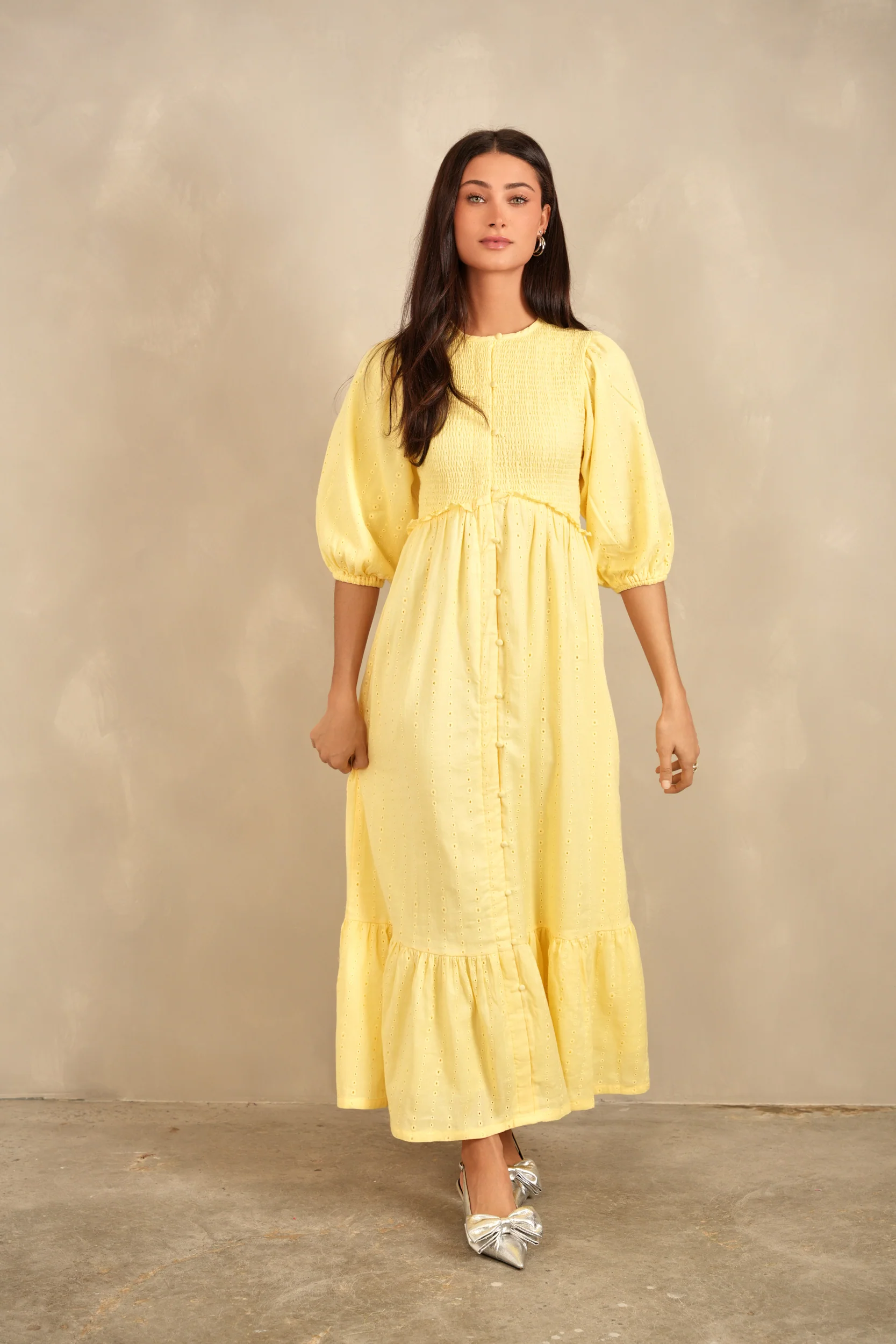 Eyelet Smock Dress - Image 2