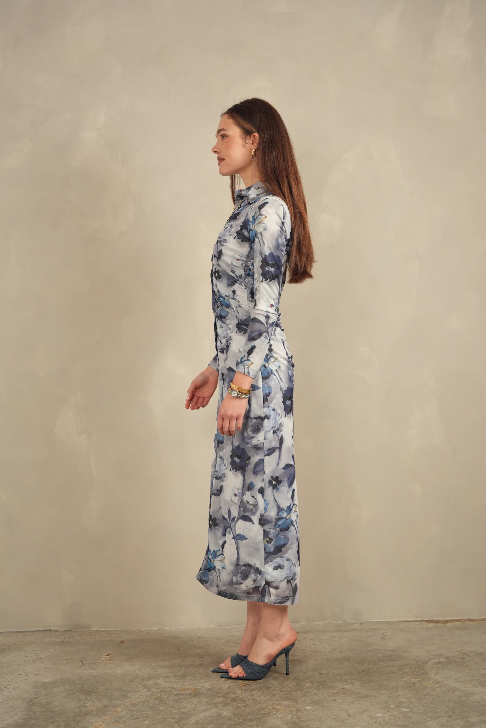 Mesh Ruched Dress - Image 9