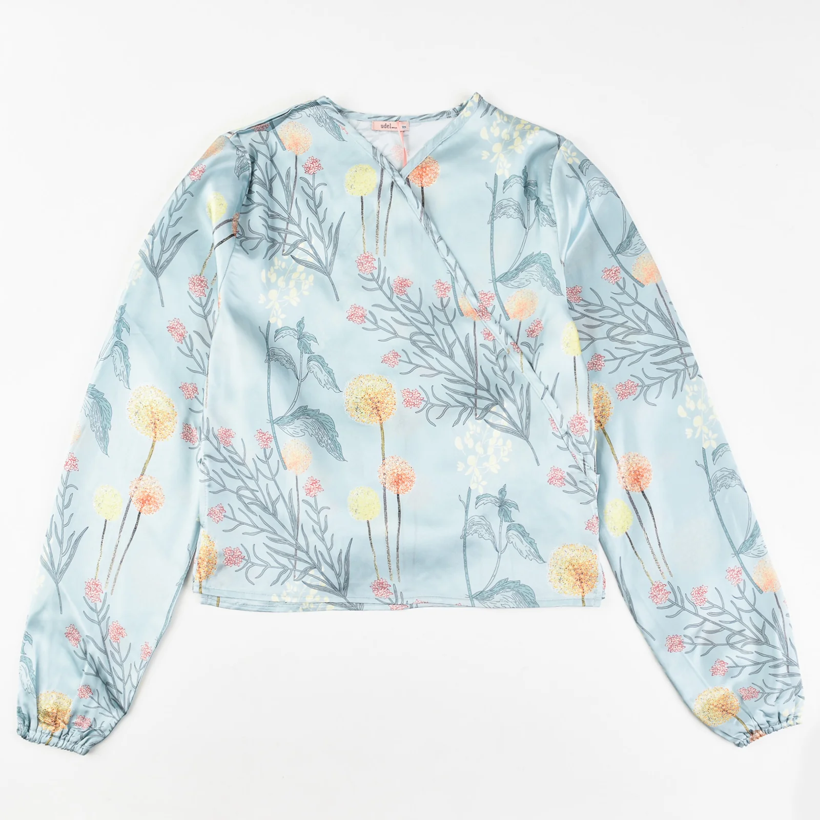 Print Satin Wrap Top - Image 4