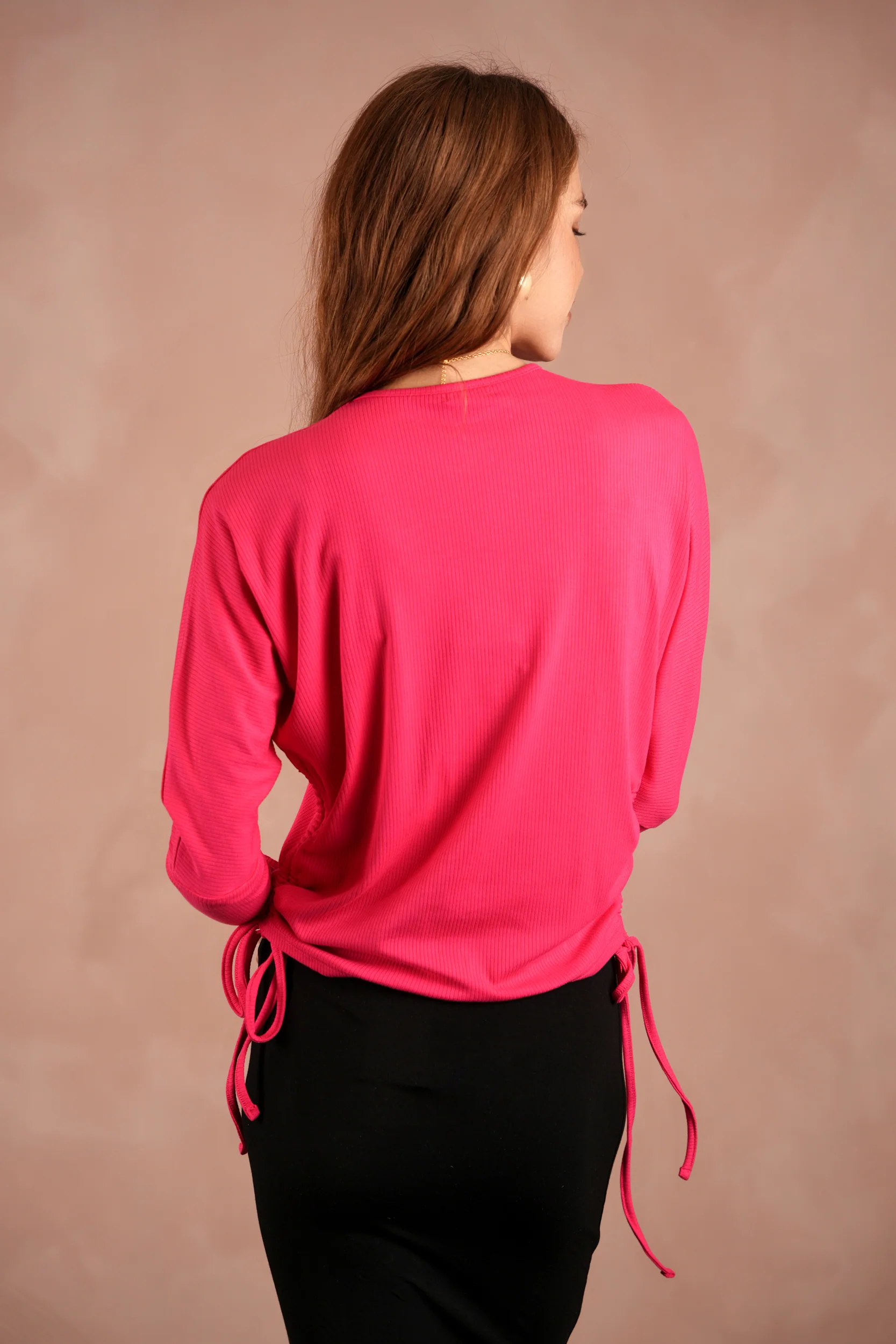 Soft Rib Ruched Dolman Top - Image 15