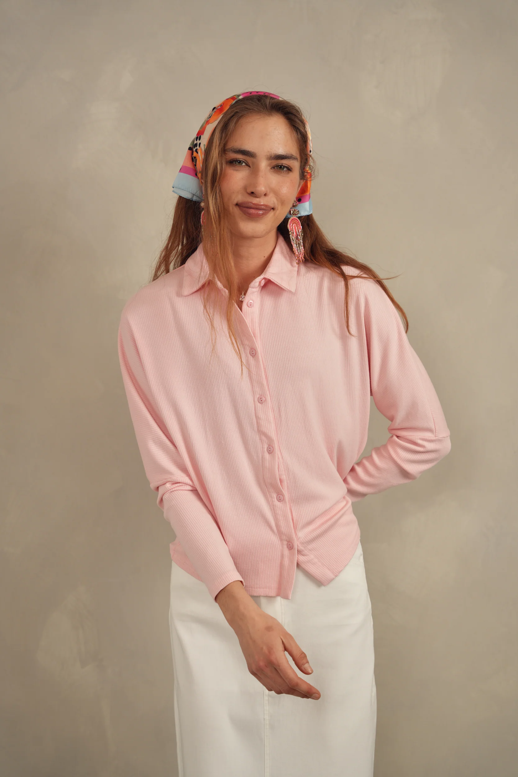 Soft Rib Dolman Sleeve Shirt - Image 4