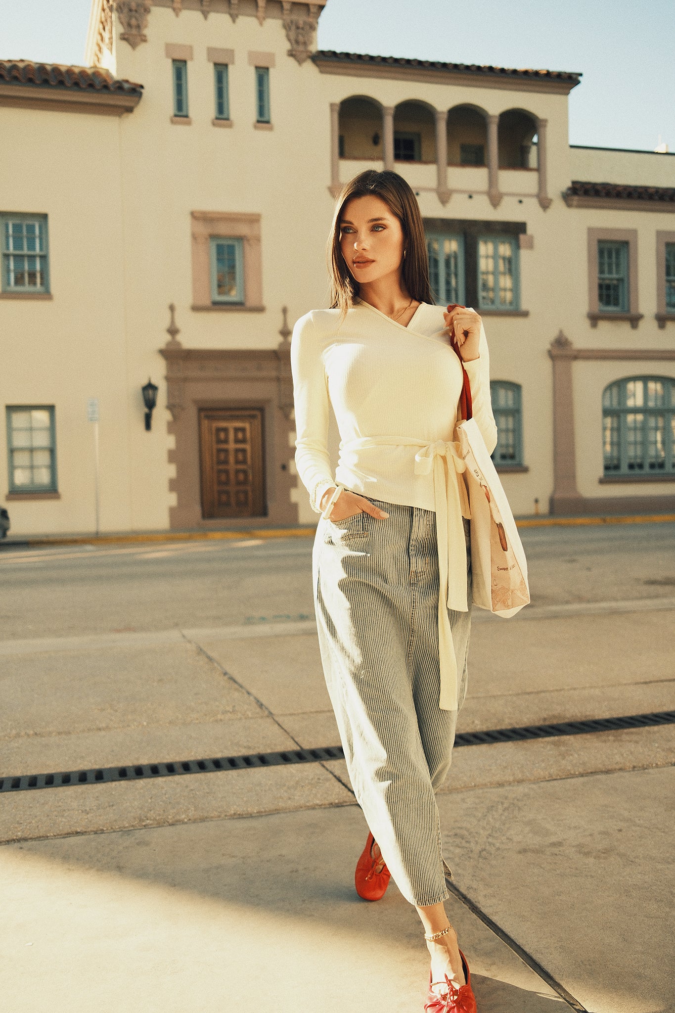 Soft Rib Wrap Tee - Image 24